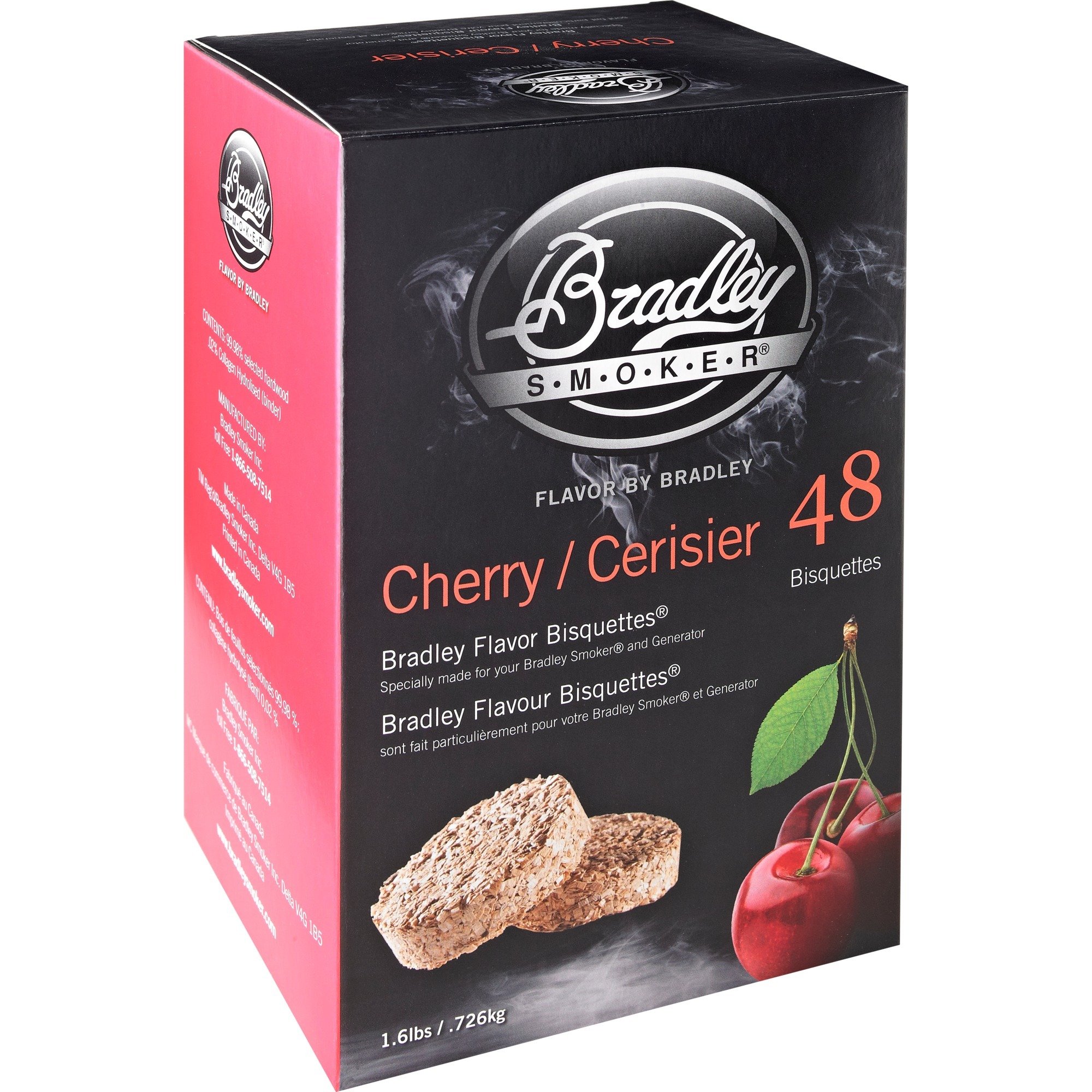 Bradley Kirsche Bisquetten, 48 Stück, Räucherholz | 00689796220337