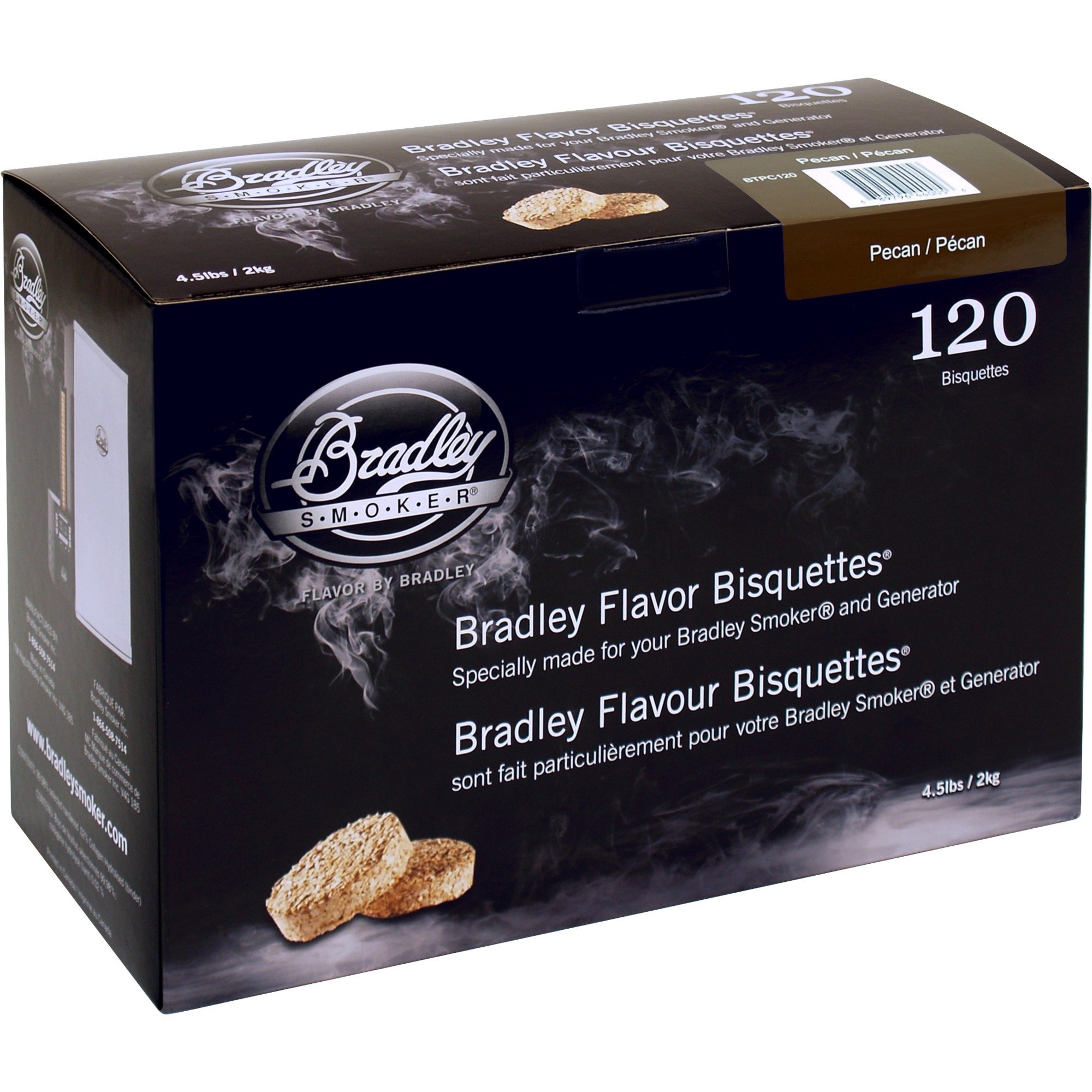 Bradley Pecannuss Bisquetten, 120 Stück, Räucherholz | 00689796440056