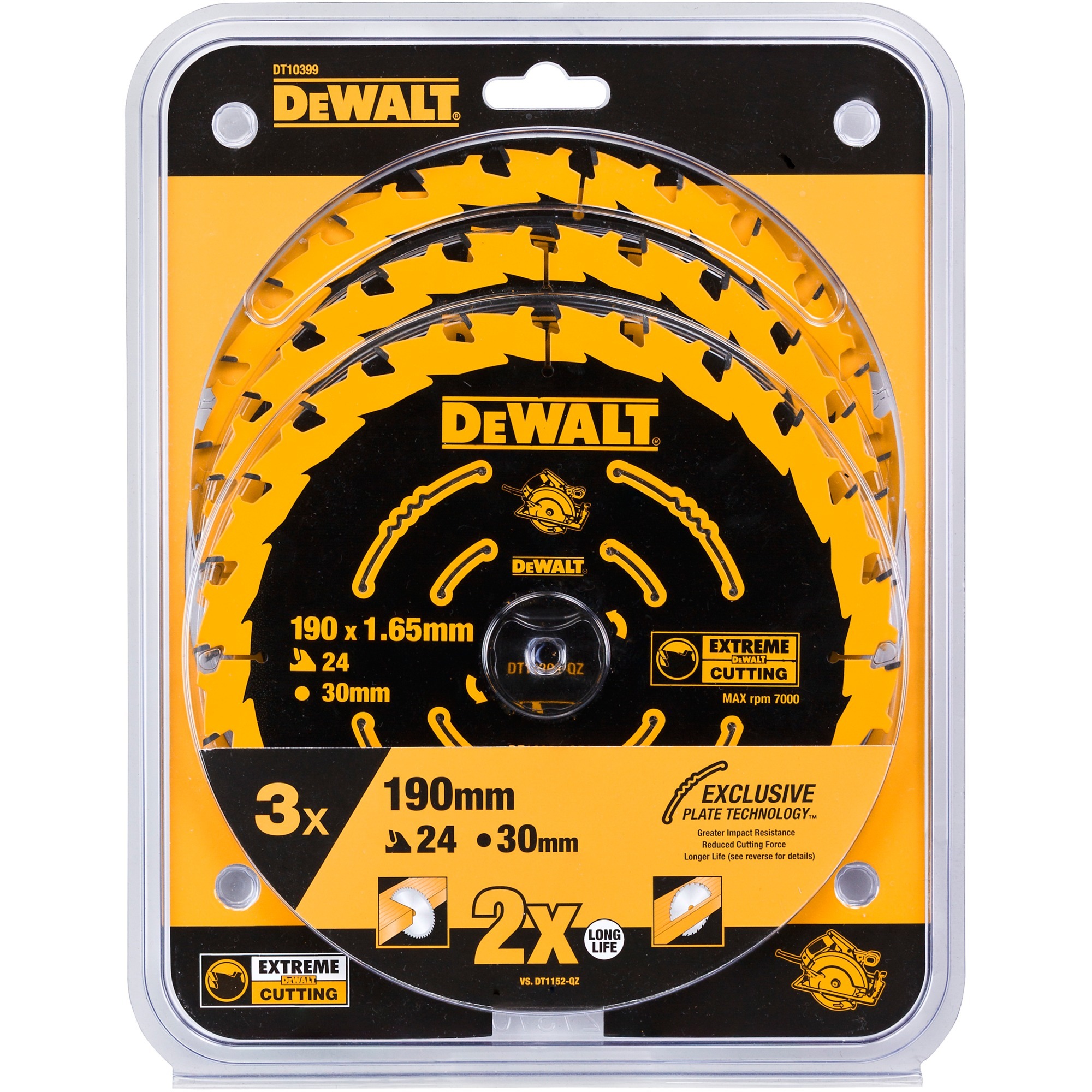 Dewalt Kreissägeblatt EXTREME DT10399, Ø 190mm, 24Z | 05035048099469 Dewalt Kreissägeblatt EXTREME DT10399, Ø 190mm, 24Z | 05035048099469