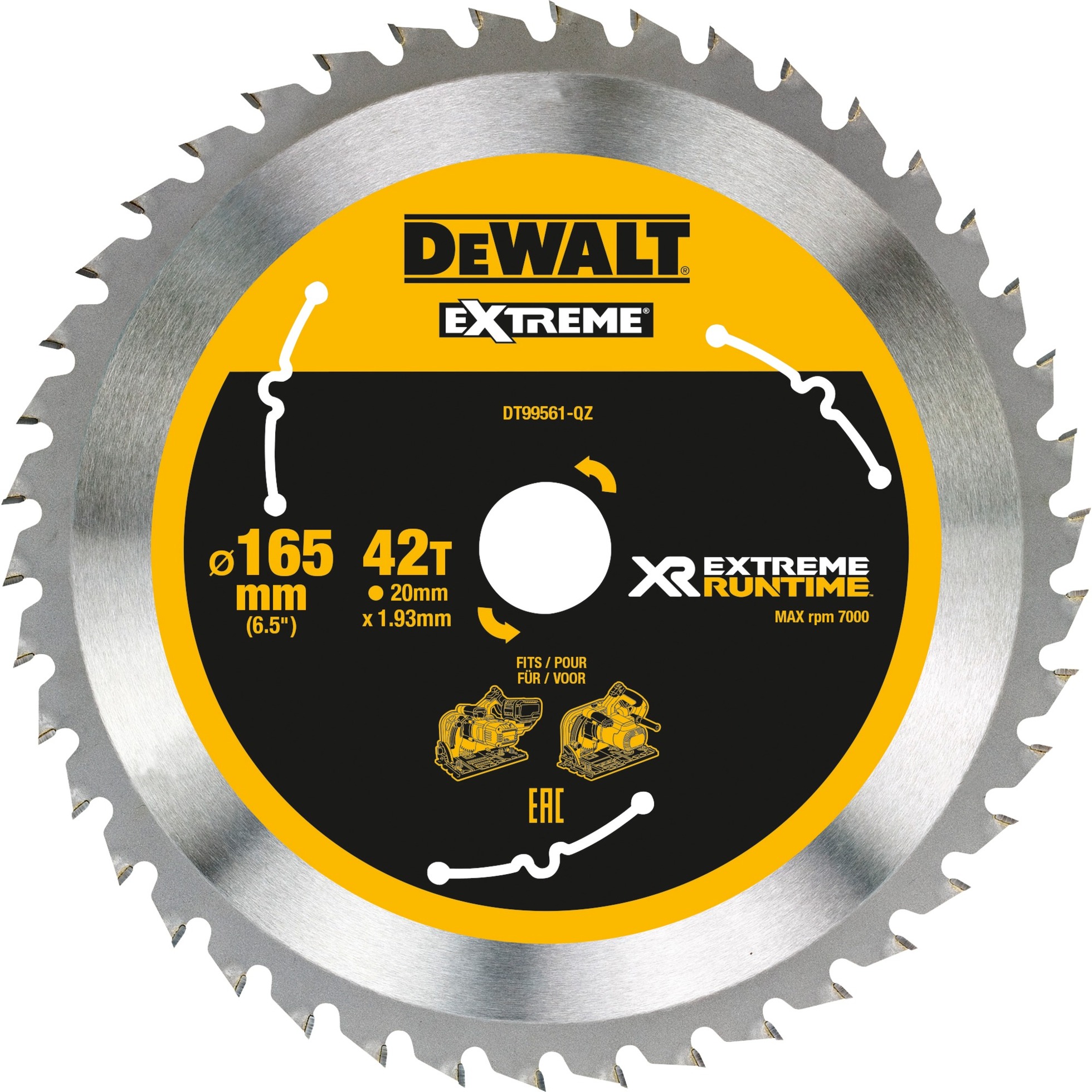 Dewalt Kreissägeblatt XR EXTREME RUNTIME DT99561, Ø 165mm, 42Z | 05035048542170 Dewalt Kreissägeblatt XR EXTREME RUNTIME DT99561, Ø 165mm, 42Z | 05035048542170