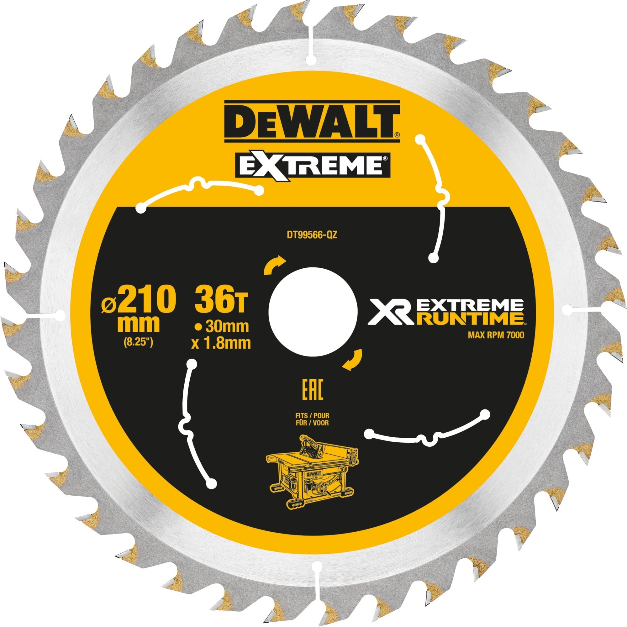 Kreissägeblatt XR EXTREME RUNTIME DT99566, Ø 210mm, 36Z