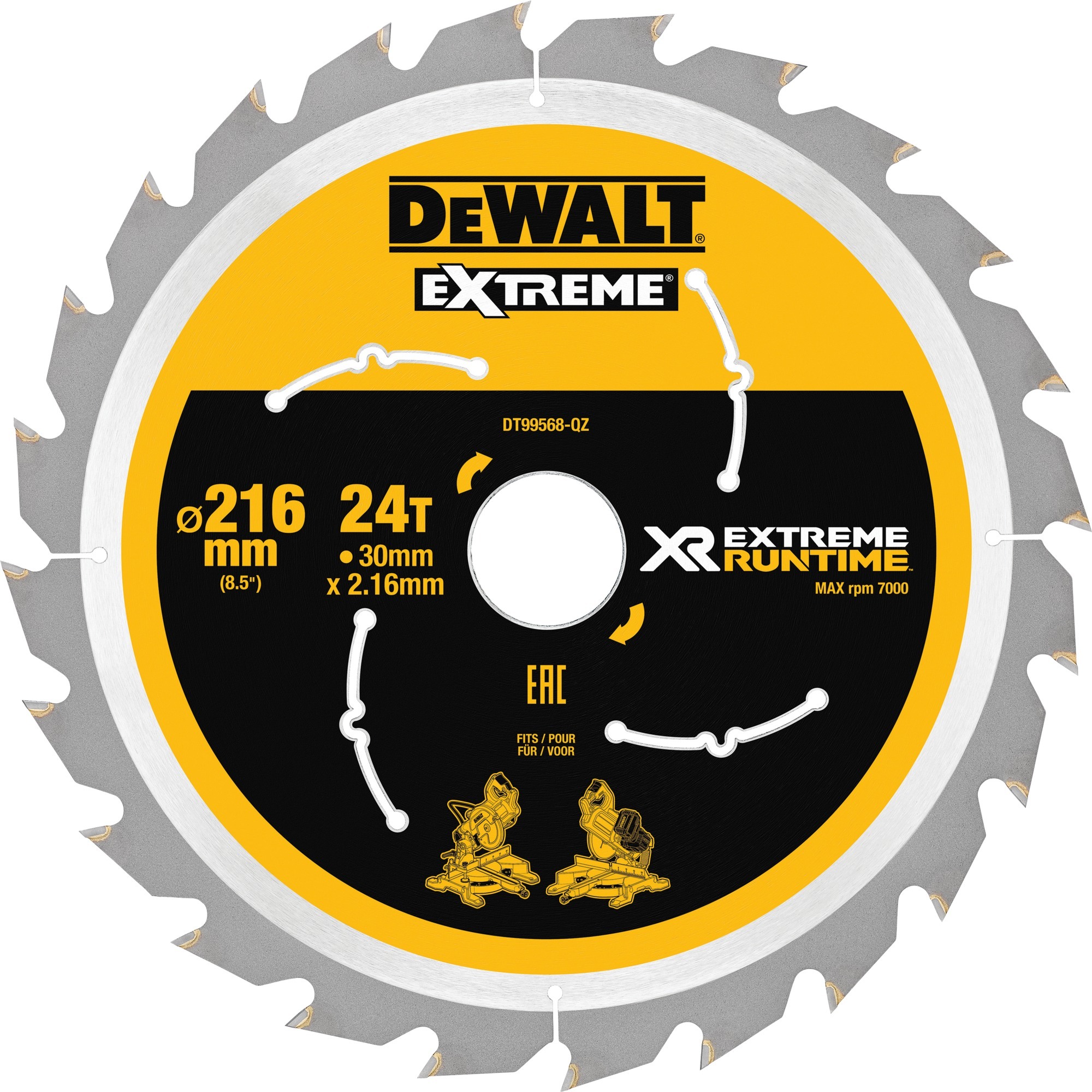 Dewalt Kreissägeblatt XR EXTREME RUNTIME DT99568, Ø 216mm, 24Z | 05035048542293 Dewalt Kreissägeblatt XR EXTREME RUNTIME DT99568, Ø 216mm, 24Z | 05035048542293