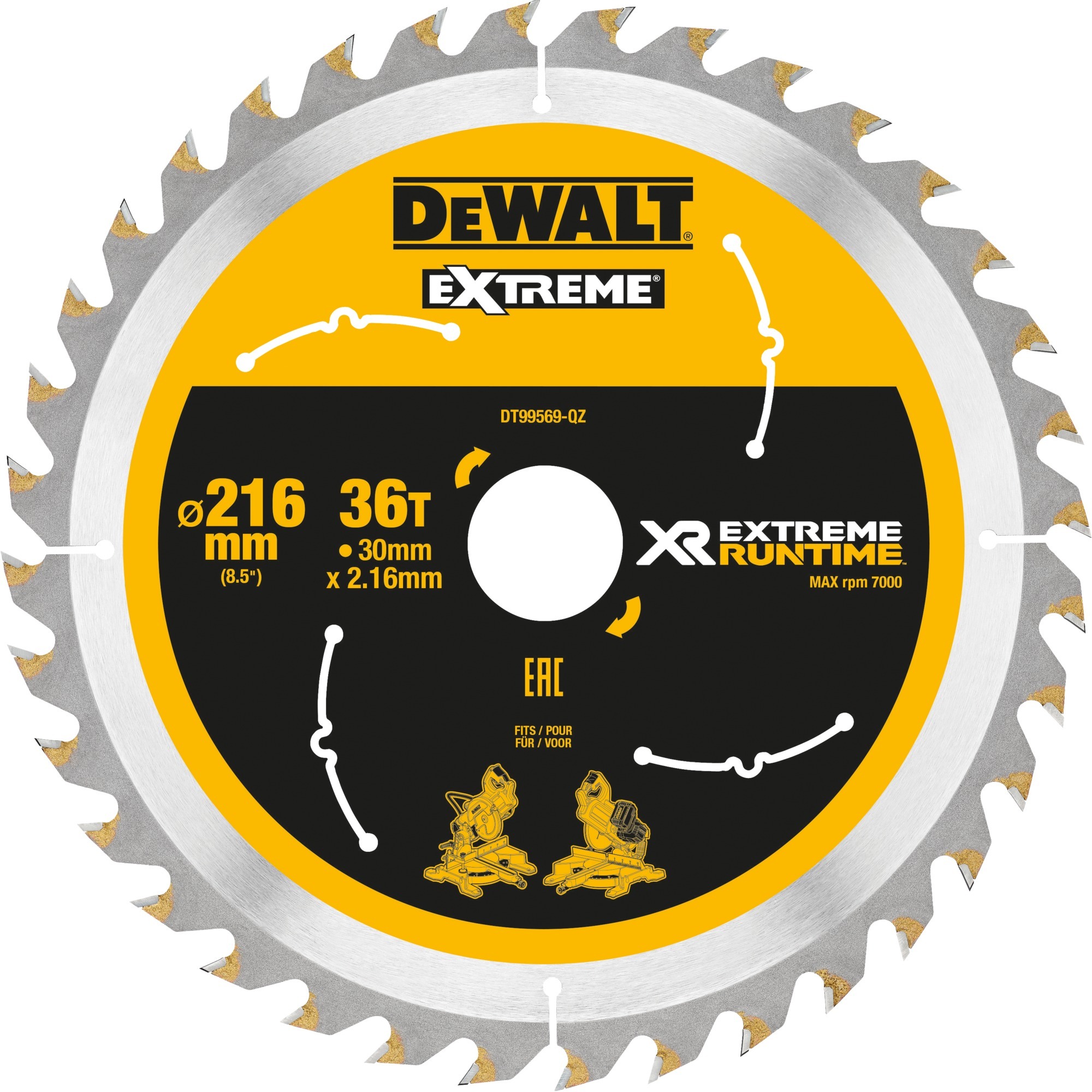 Dewalt Kreissägeblatt XR EXTREME RUNTIME DT99569, Ø 216mm, 36Z | 05035048542309 Dewalt Kreissägeblatt XR EXTREME RUNTIME DT99569, Ø 216mm, 36Z | 05035048542309