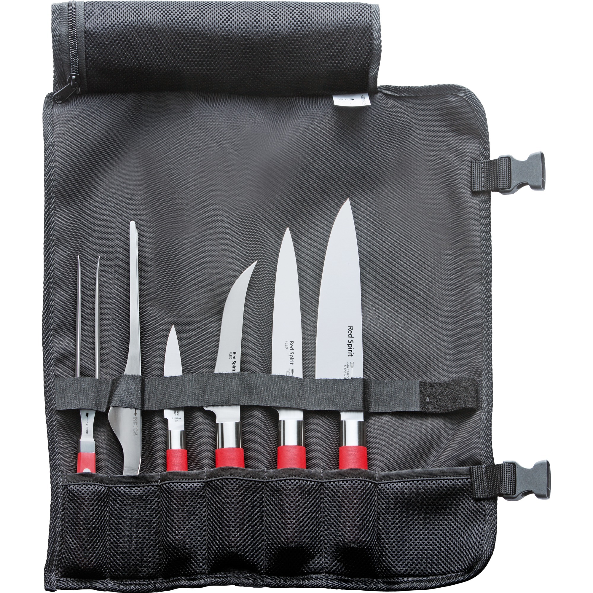 Textil-Rolltasche "Red Spirit", 6-teilig, Besteck