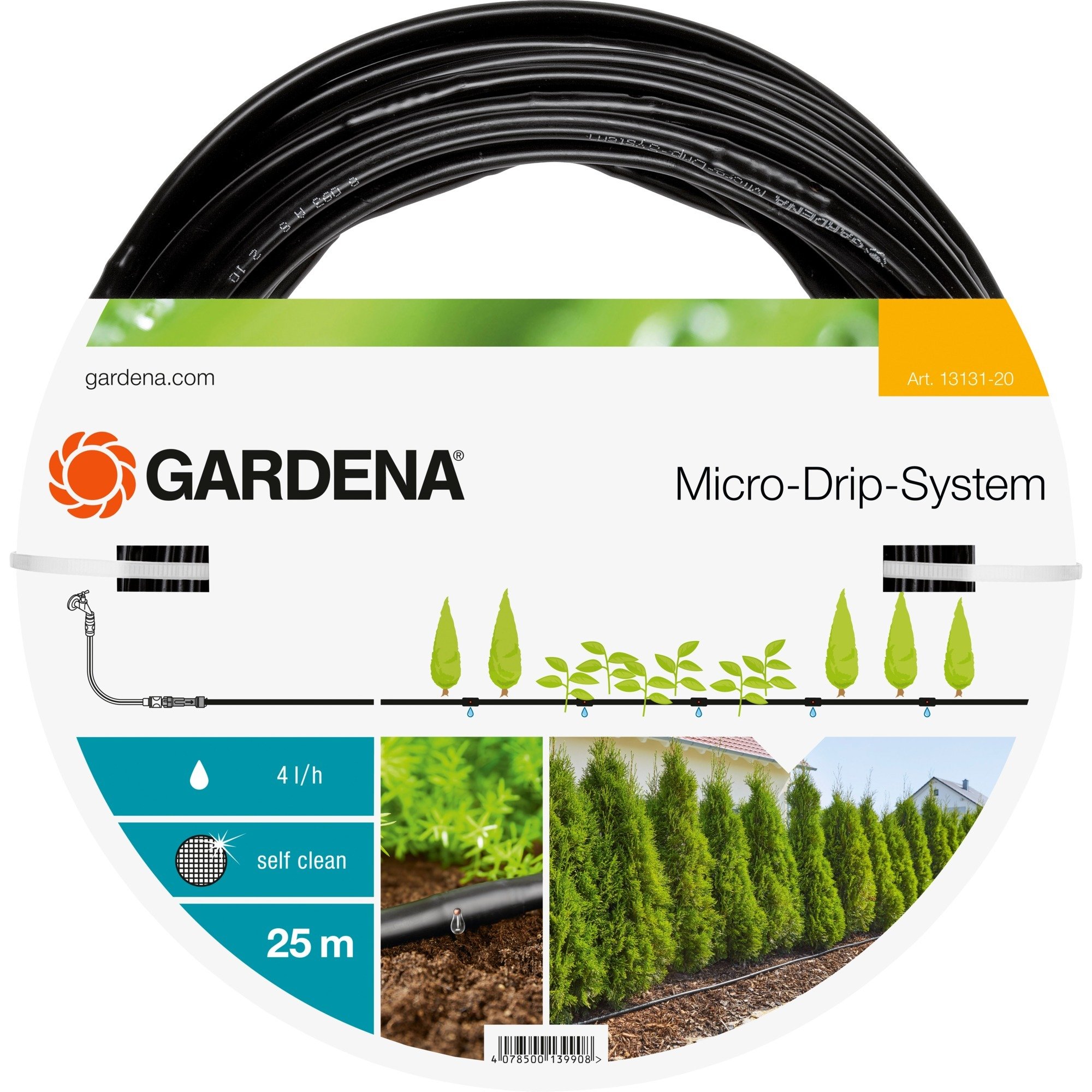 Gardena Erweiterung Tropfrohr für Pflanzreihen oberirdisch, 13mm (1/2″), Erweiterungsmodul | 04078500018227