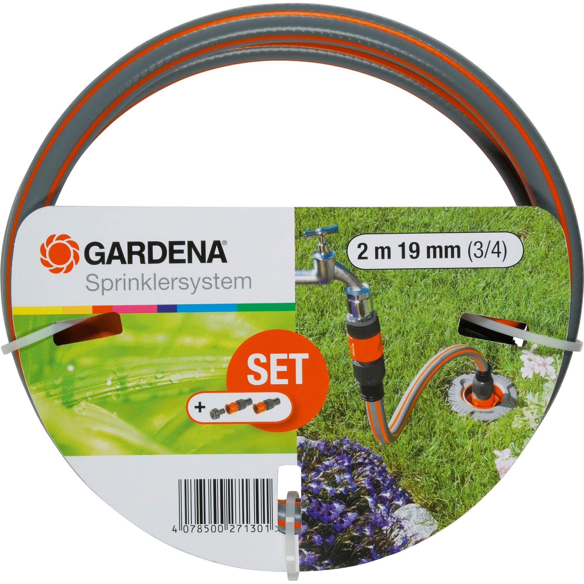 GARDENA ProfiSystem Anschlussgarnitur 271320, Hahnstück grau/orange