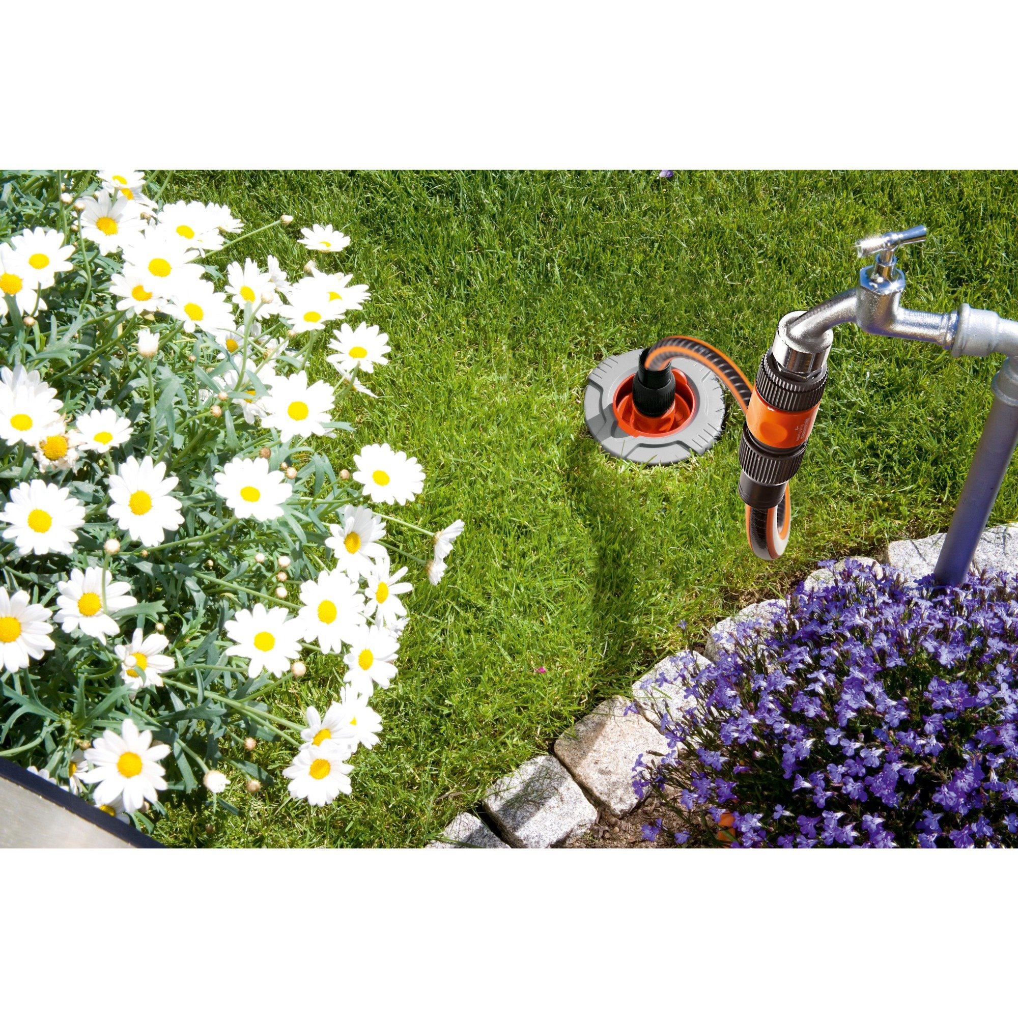 GARDENA ProfiSystem Anschlussgarnitur 271320, Hahnstück grau/orange