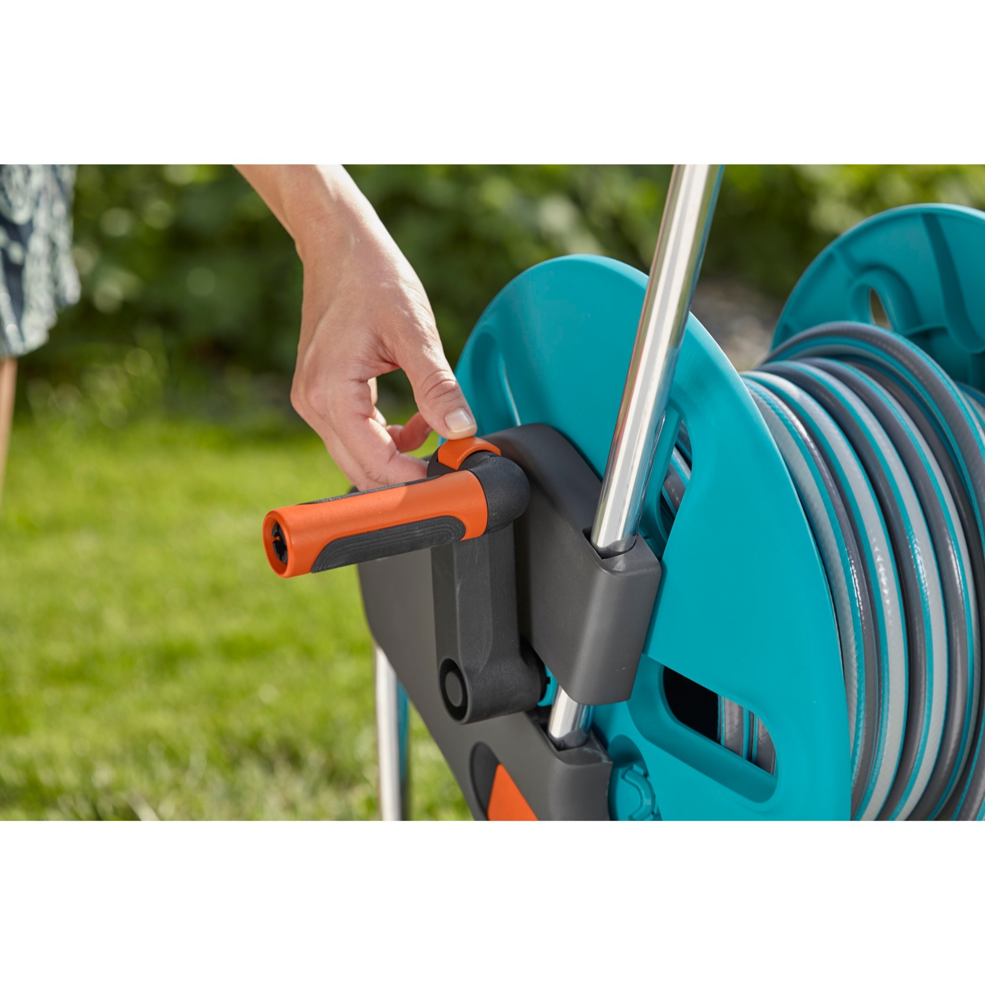 GARDENA Schlauchwagen CleverRoll M Easy Set türkis/grau, 20 Meter, mit
