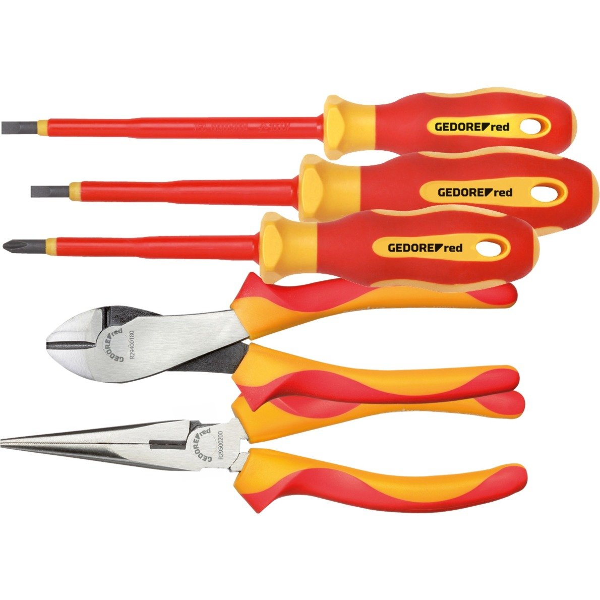 Gedore Red VDE-Werkzeugsatz, 2x Zange + PH + SL, 5-teilig, Werkzeug-Set | 04060833014144 Gedore Red VDE-Werkzeugsatz, 2x Zange + PH + SL, 5-teilig, Werkzeug-Set | 04060833014144