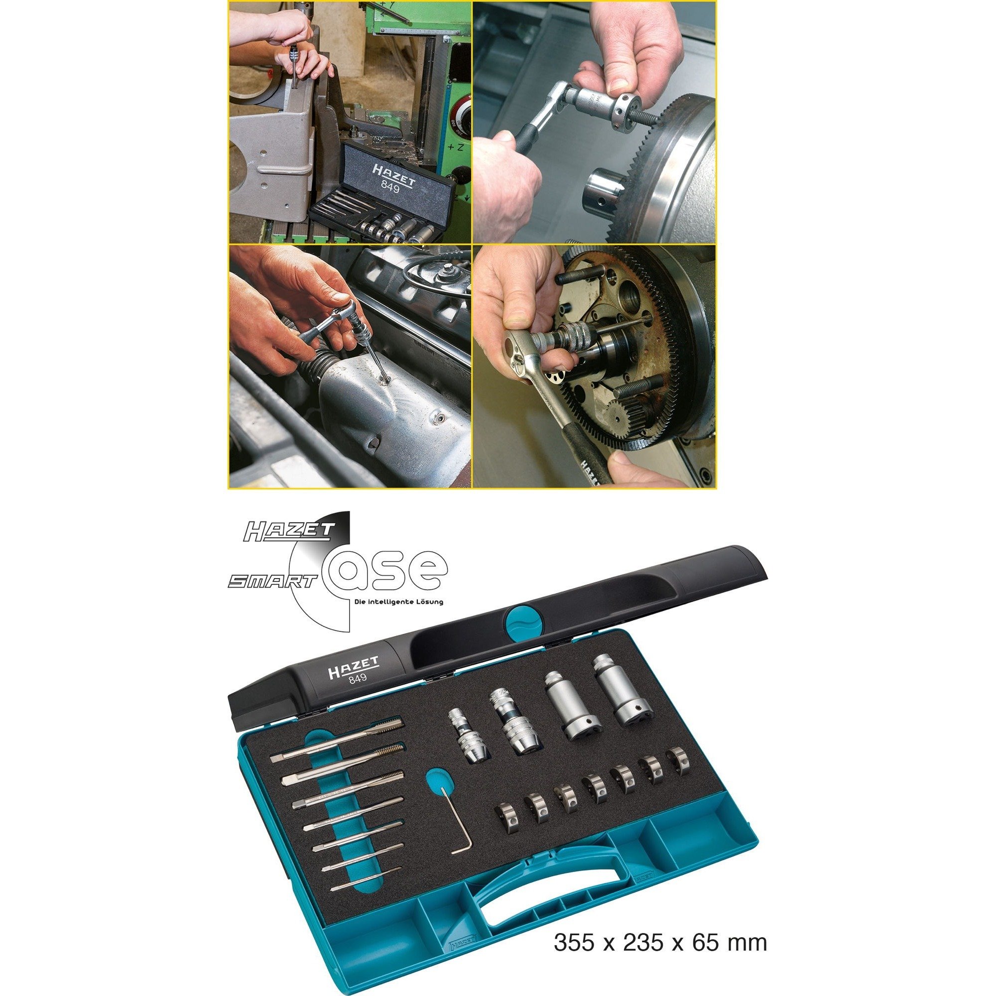 Hazet Gewinde-Schneid-Satz 849, 21-teilig, Gewinde-Reparatur | 04000896035984