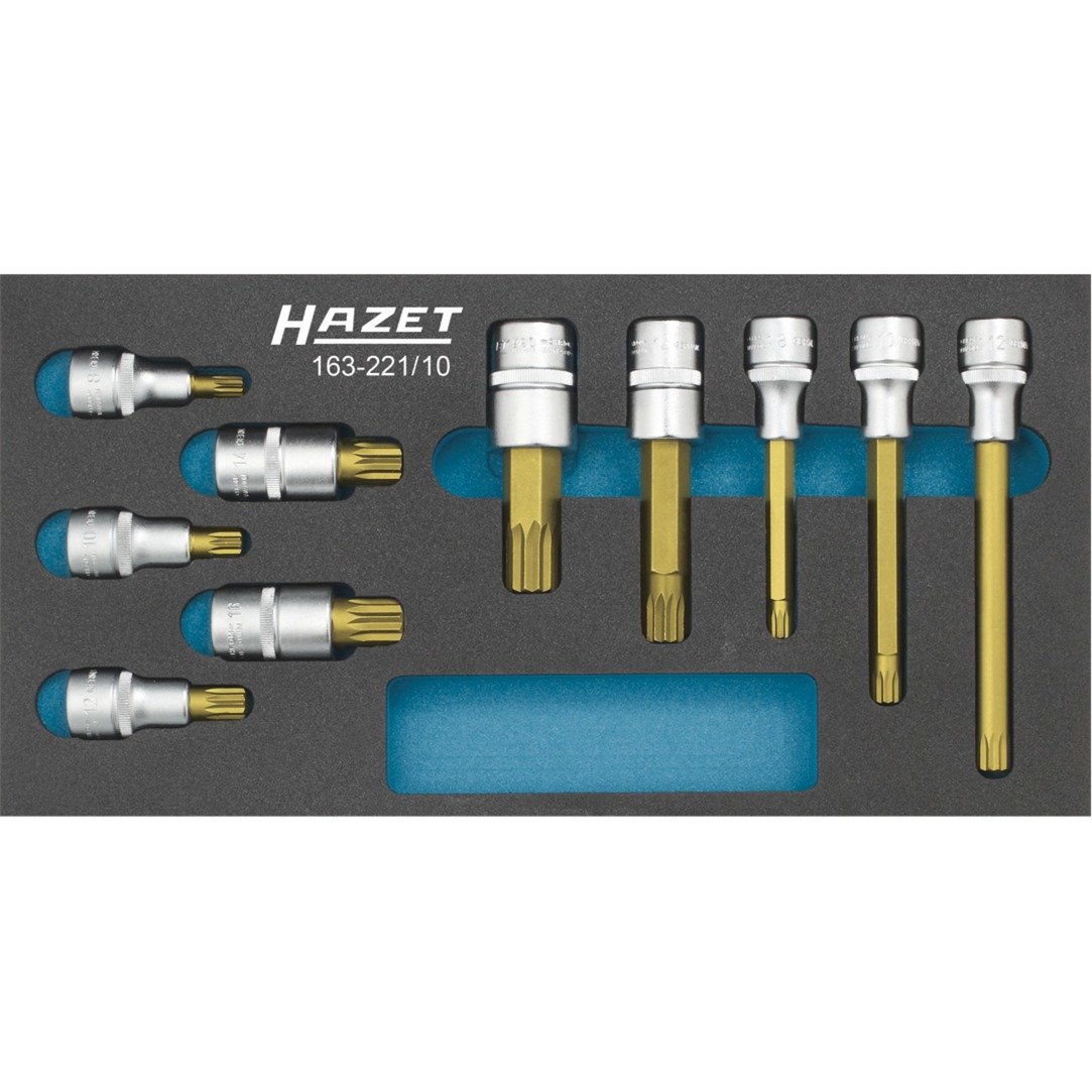 Hazet Schraubendreher-Steckschlüsseleinsatz-Satz 163-221/10, Werkzeug-Set | 04000896168262 Hazet Schraubendreher-Steckschlüsseleinsatz-Satz 163-221/10, Werkzeug-Set | 04000896168262