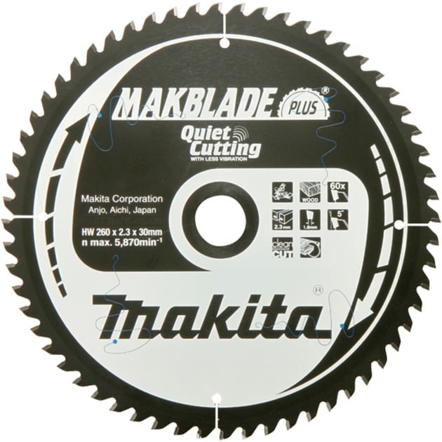 Makita Kreissägeblatt B-32524 MAKBLADE+, Ø 260mm, 60Z | 00088381421331 Makita Kreissägeblatt B-32524 MAKBLADE+, Ø 260mm, 60Z | 00088381421331