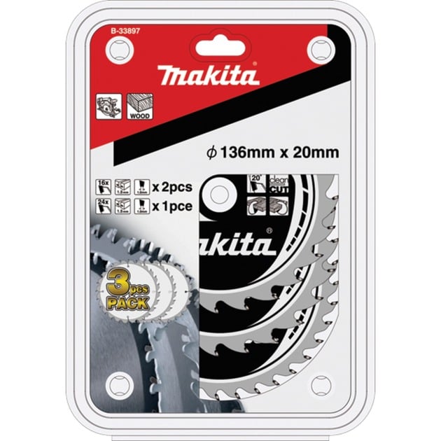 Makita Kreissägeblatt-Satz B-33897, Ø 136mm, 16Z / 24Z | 00088381422741 Makita Kreissägeblatt-Satz B-33897, Ø 136mm, 16Z / 24Z | 00088381422741