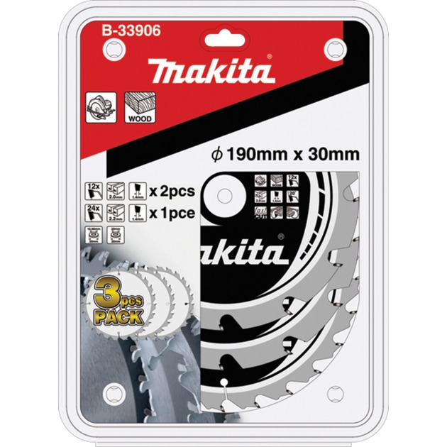 Makita Kreissägeblatt-Satz MAKFORCE B-33906, Ø 190mm, 12Z / 24Z | 00088381422758 Makita Kreissägeblatt-Satz MAKFORCE B-33906, Ø 190mm, 12Z / 24Z | 00088381422758