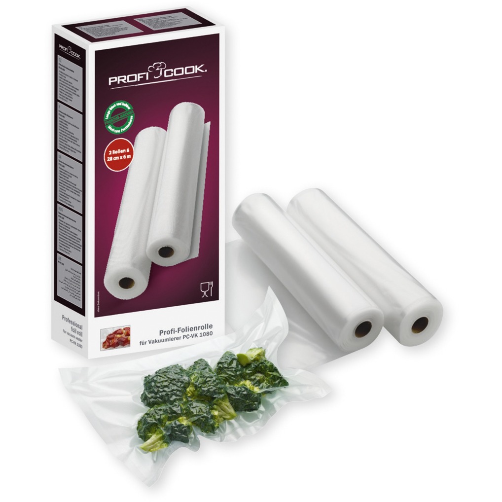 ProfiCook Vakuum-Folienrollen, 2 Stück, 28cm x 6m, Vakuumier-Folien | 04006160101553 ProfiCook Vakuum-Folienrollen, 2 Stück, 28cm x 6m, Vakuumier-Folien | 04006160101553