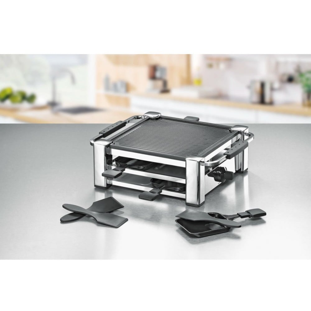 Raclette Rommelsbacher RCC 1500 - Piastra In Ghisa, 8 Padelline, 1500W, Cromato - Foto 14