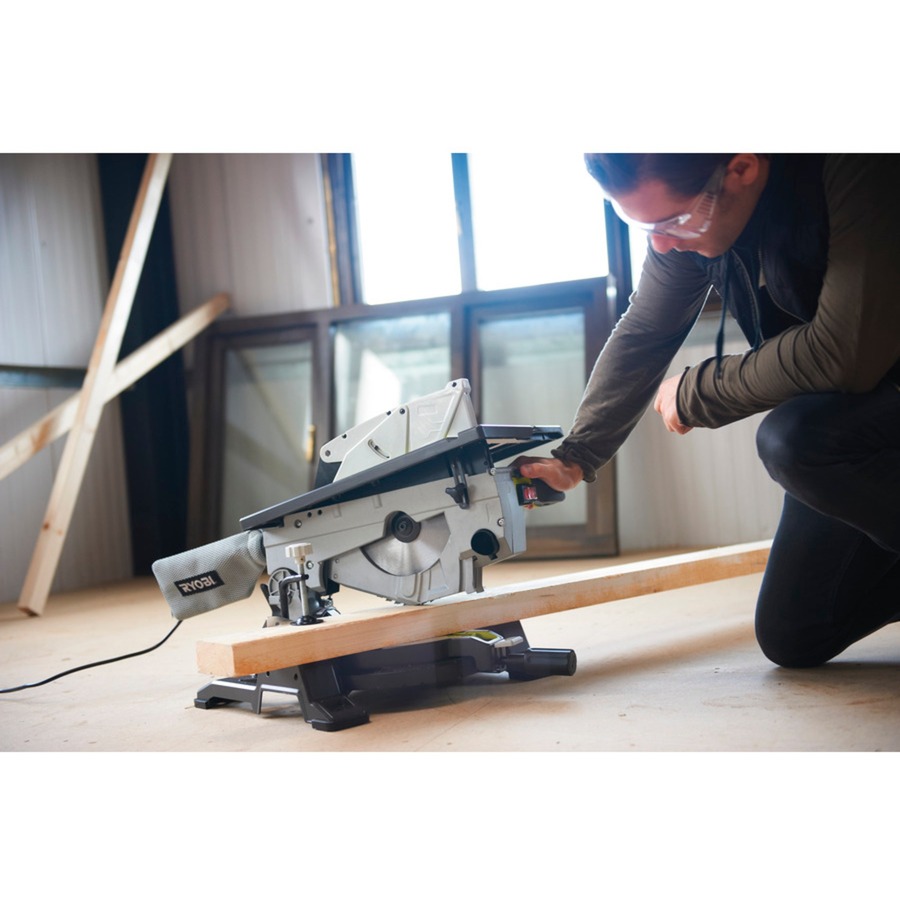 Ryobi Kapp-und Gehrungssäge, Tischkreissäge RTMS1800-G grün/grau, 1.800 ...
