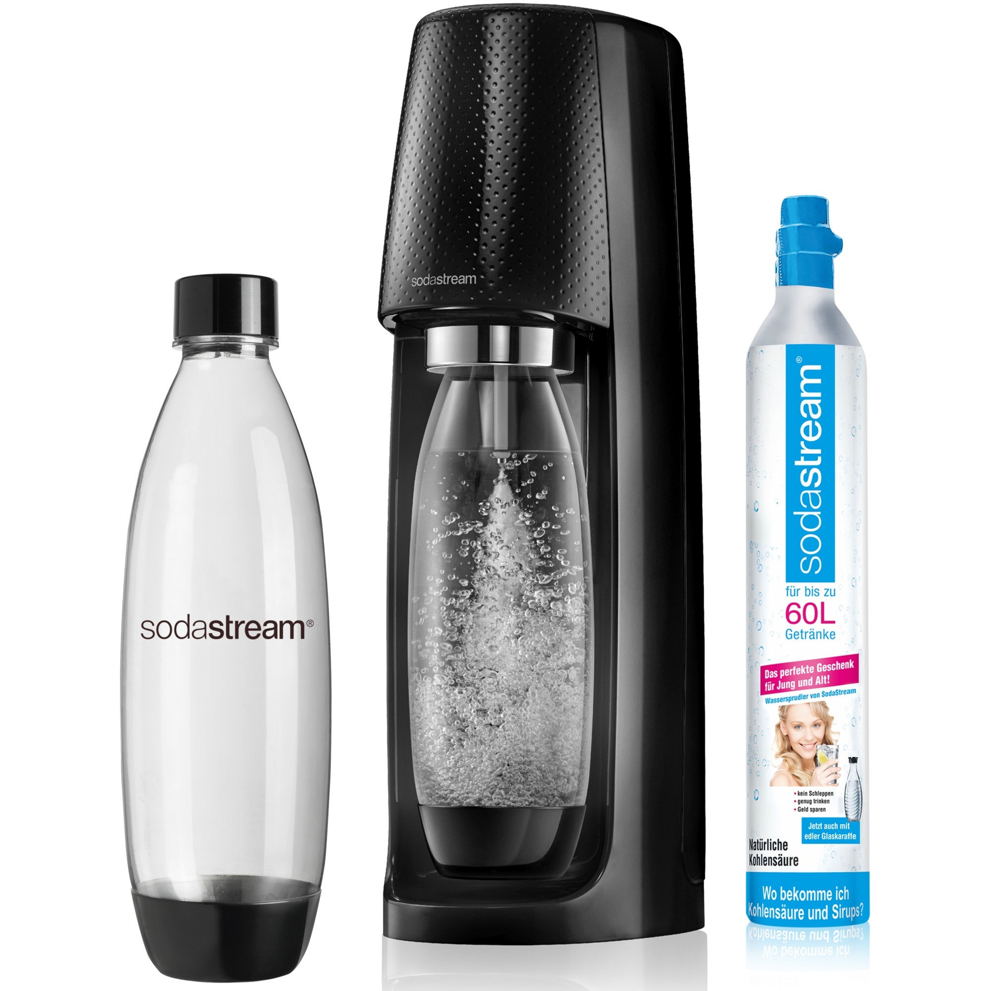 SodaStream EASY Wassersprudler schwarz inkl 1 PET Flasche 1 CO₂ SodaStream EASY Wassersprudler schwarz inkl 1 PET Flasche 1 CO₂ Zylinder