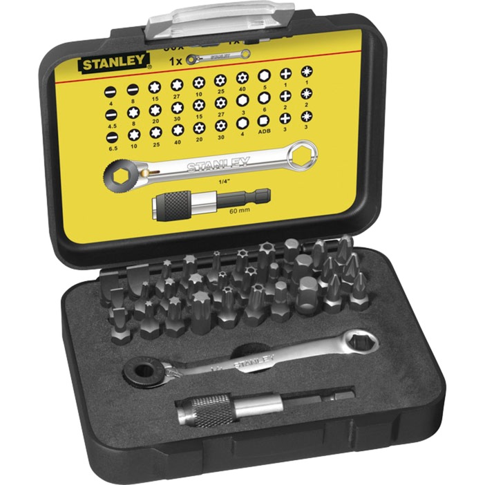 Stanley Bit-Satz, 1/4″, 32-teilig, Knarre | 03253561139055 Stanley Bit-Satz, 1/4″, 32-teilig, Knarre | 03253561139055