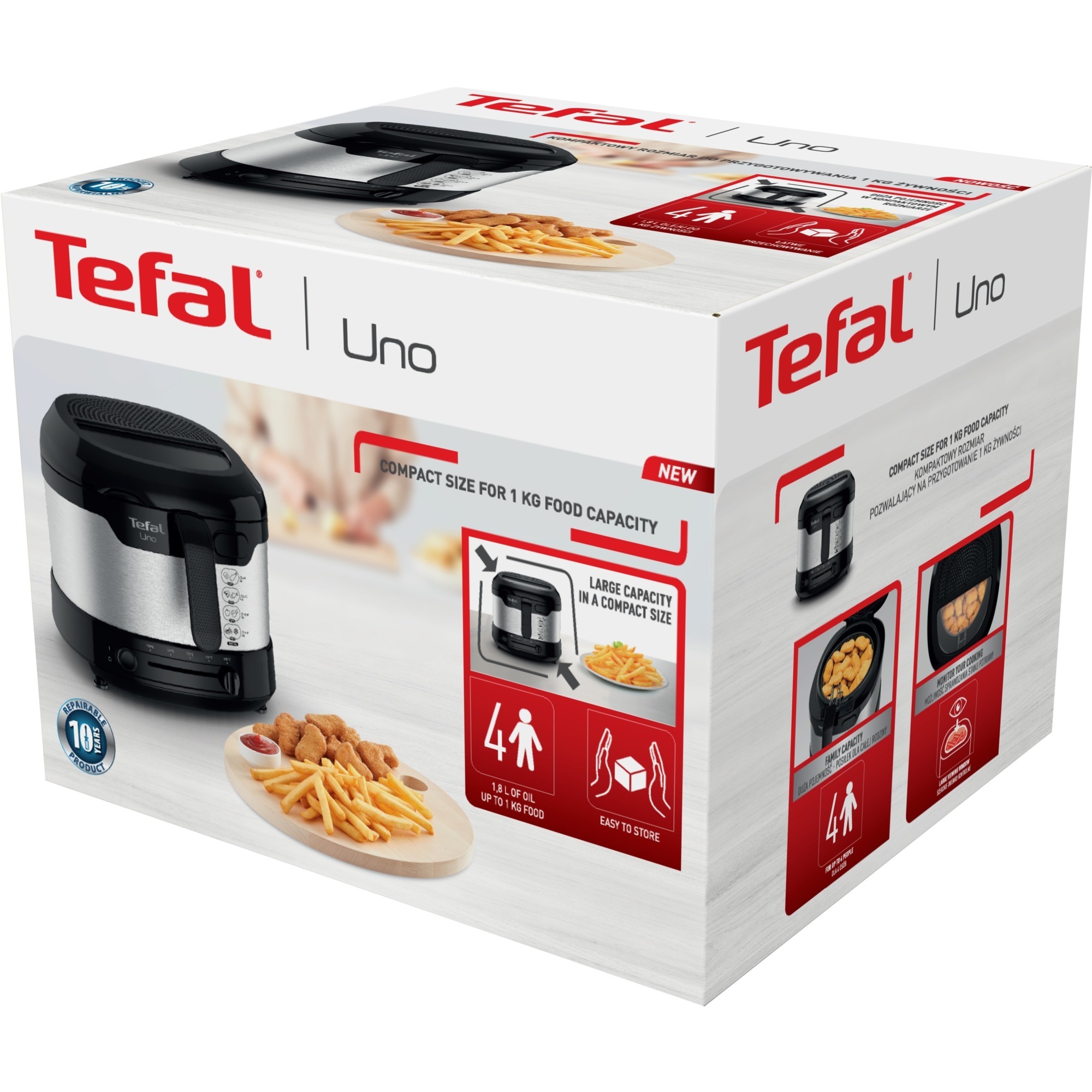 Tefal Uno M FF215D, Fritteuse edelstahl/schwarz