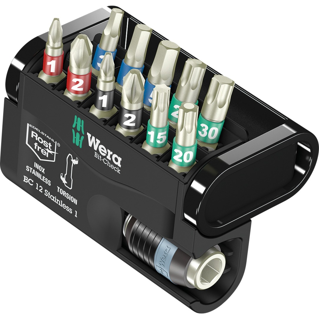 Wera Bit-Check 12 Stainless 1, 1/4″, 12-teilig, Bit-Satz | 04013288179852