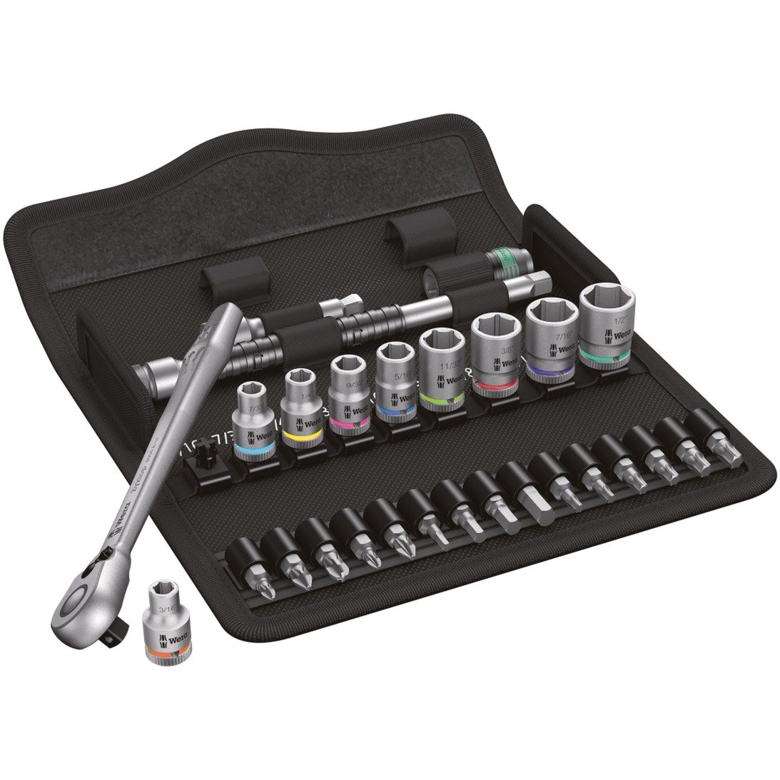 Wera Zyklop Metal-Knarrensatz 8100 SA 11, Zoll-Größen, Werkzeug-Set | 04013288173850 Wera Zyklop Metal-Knarrensatz 8100 SA 11, Zoll-Größen, Werkzeug-Set | 04013288173850
