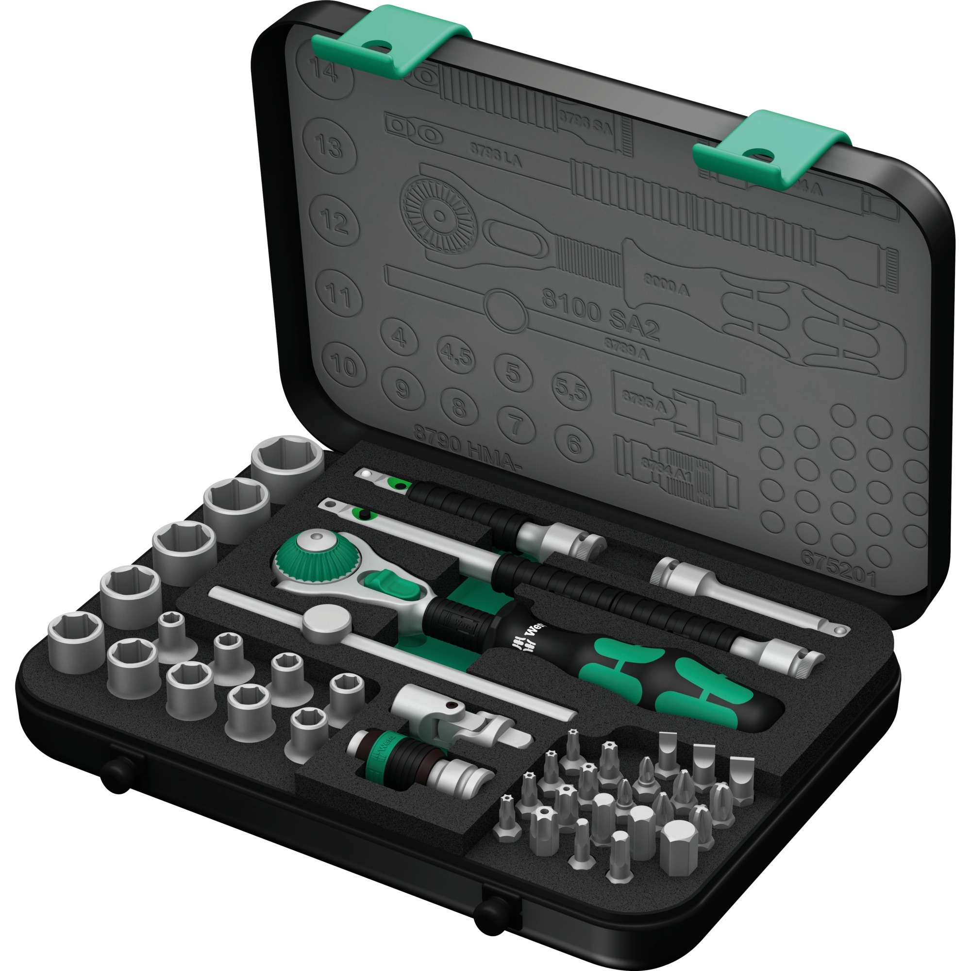 Wera Zyklop Speed-Knarrensatz 8100 SA 2, 1/4″, Werkzeug-Set | 04013288121103 Wera Zyklop Speed-Knarrensatz 8100 SA 2, 1/4″, Werkzeug-Set | 04013288121103