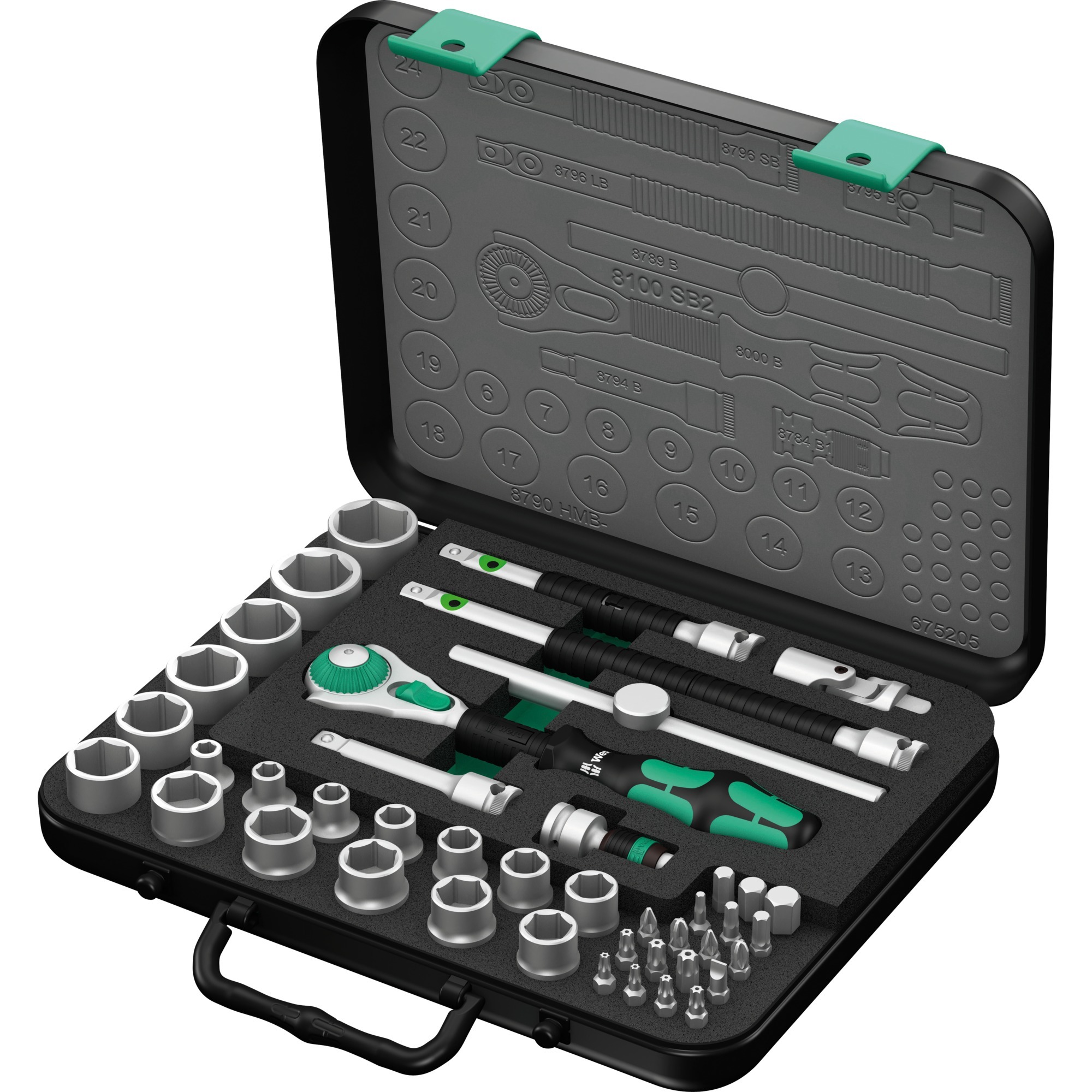 Wera Zyklop Speed-Knarrensatz 8100 SB 2, 3/8″, 43-teilig, Werkzeug-Set | 04013288121141 Wera Zyklop Speed-Knarrensatz 8100 SB 2, 3/8″, 43-teilig, Werkzeug-Set | 04013288121141