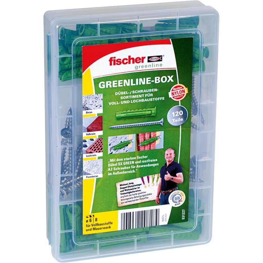 Fischer Meister-Box greenline SX S + A2, Dübel | 04048962208184 Fischer Meister-Box greenline SX S + A2, Dübel | 04048962208184