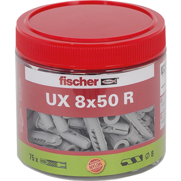Fischer Universaldübel UX 8×50 R, Dose | 04048962207347 Fischer Universaldübel UX 8×50 R, Dose | 04048962207347