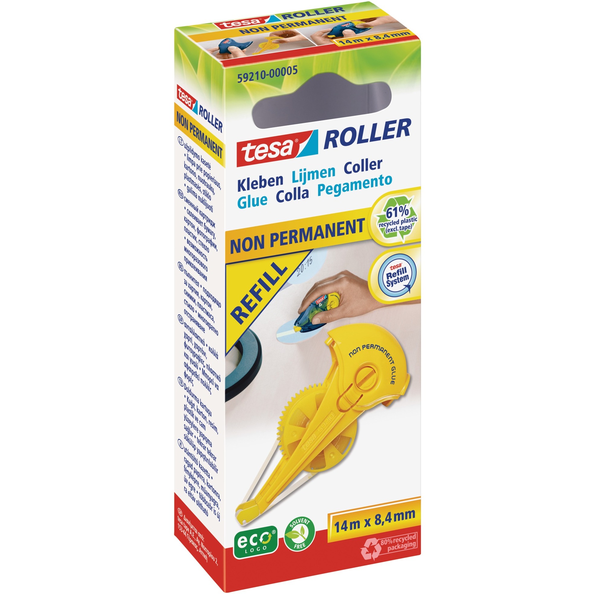 Tesa Kleberoller non Permanent ecoLogo, Nachfüllkassette | 04042448110954 Tesa Kleberoller non Permanent ecoLogo, Nachfüllkassette | 04042448110954
