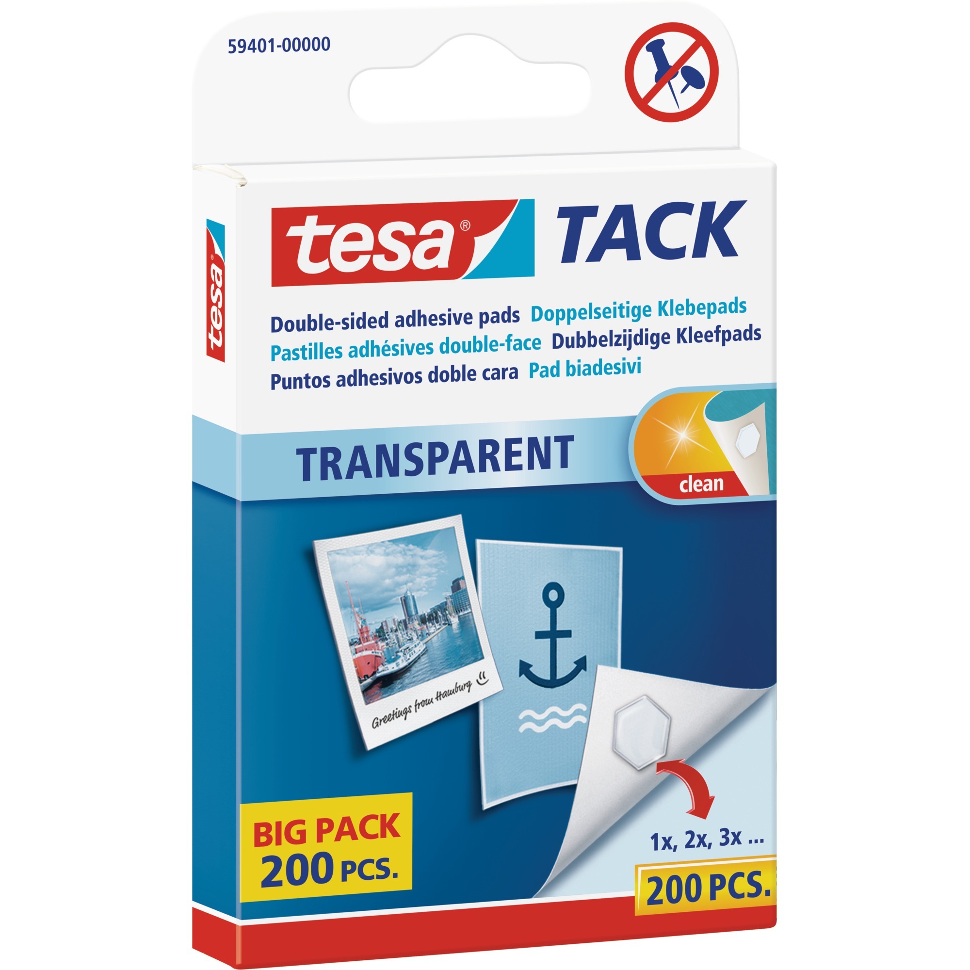 Tesa Tack transparent, doppelseitige Kebepads, Big Pack, Kleber | 04042448042750 Tesa Tack transparent, doppelseitige Kebepads, Big Pack, Kleber | 04042448042750