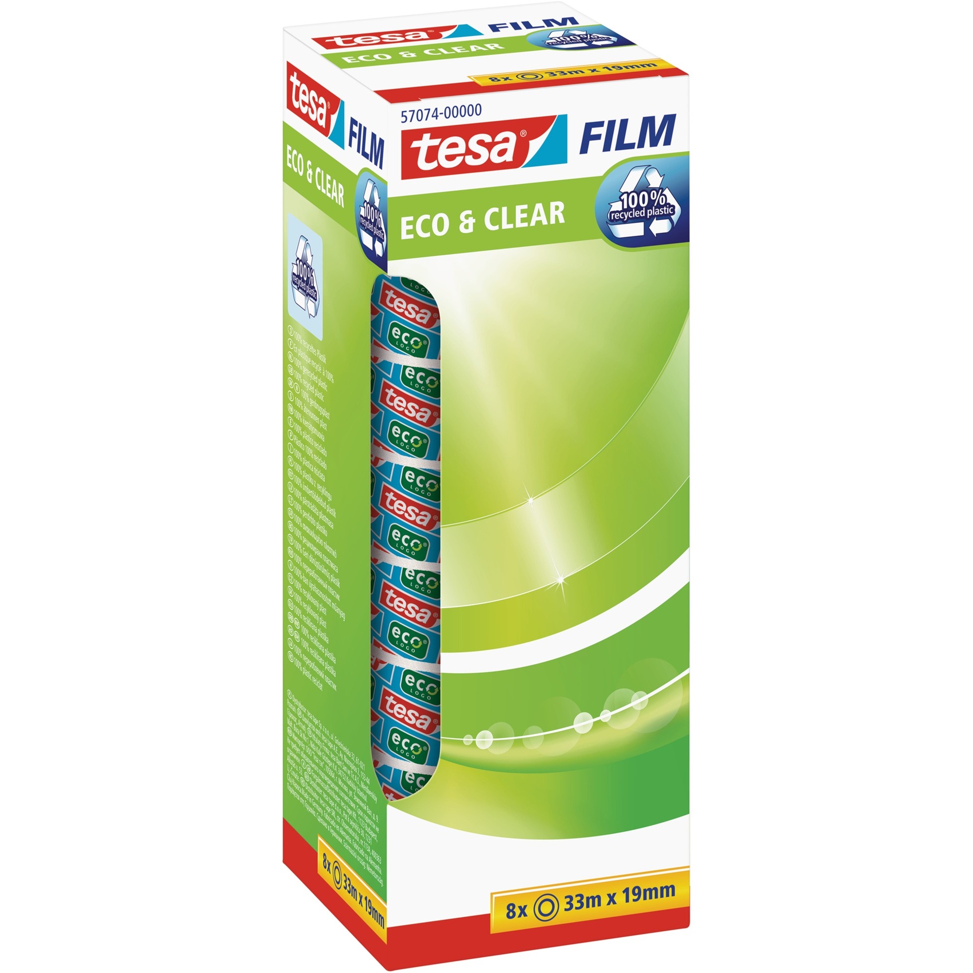 Tesa film eco & clear, 8 Rollen, 19mm, Office Box, Klebeband | 04042448175410 Tesa film eco & clear, 8 Rollen, 19mm, Office Box, Klebeband | 04042448175410