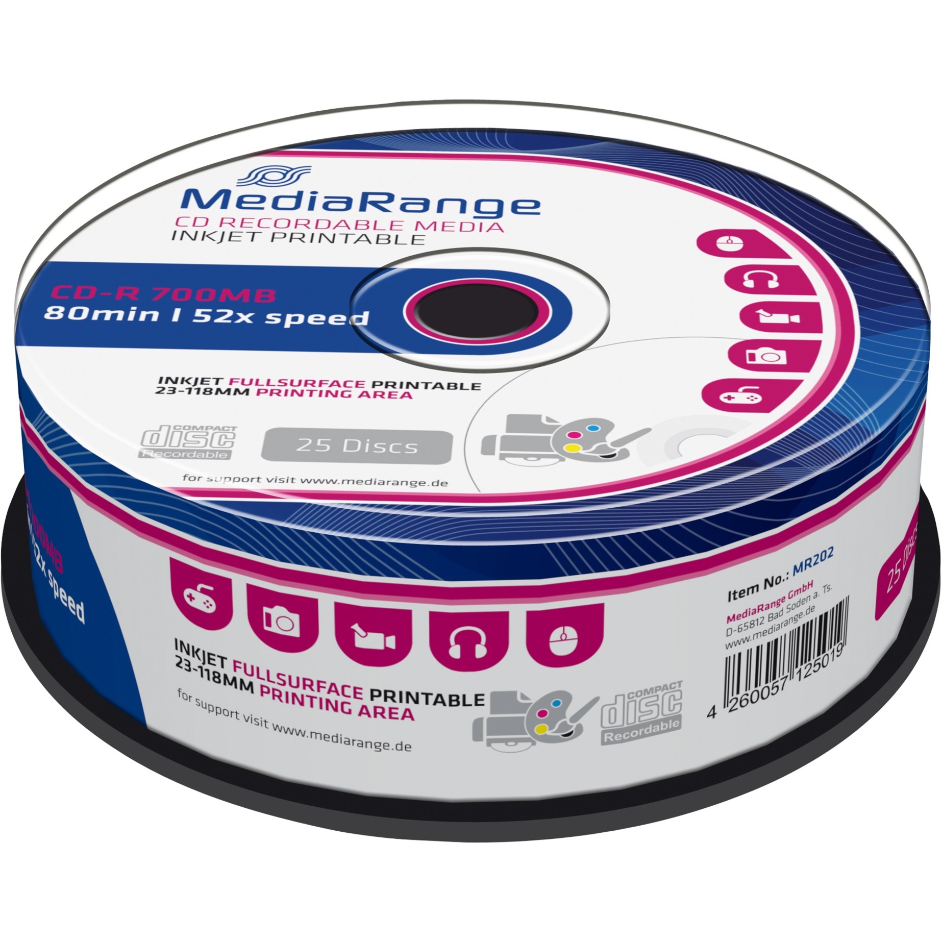 MediaRange CD-R 700 MB, CD-Rohlinge | 04260057125019 MediaRange CD-R 700 MB, CD-Rohlinge | 04260057125019