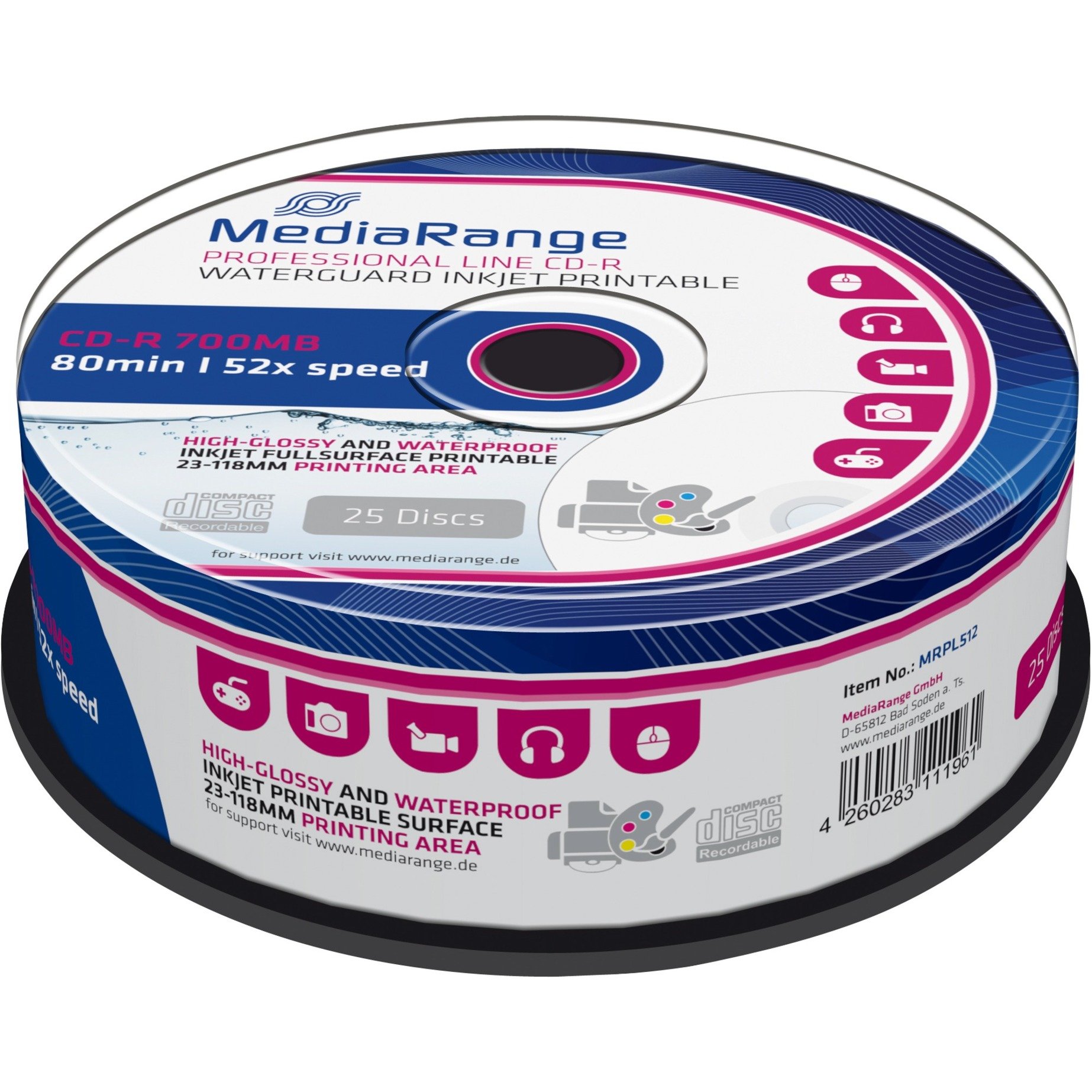 MediaRange CD-R 700 MB, CD-Rohlinge | 04260283111961 MediaRange CD-R 700 MB, CD-Rohlinge | 04260283111961