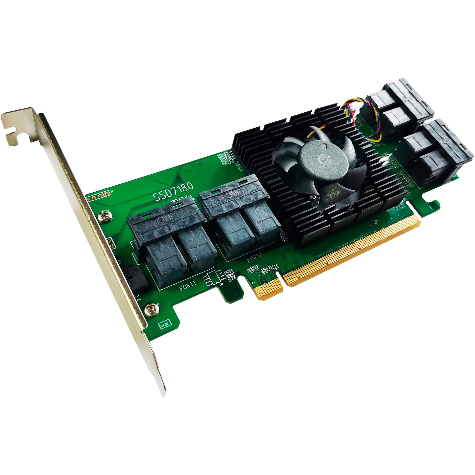 HighPoint NVMe SSD7180, RAID-Karte | 00643653718016 HighPoint NVMe SSD7180, RAID-Karte | 00643653718016