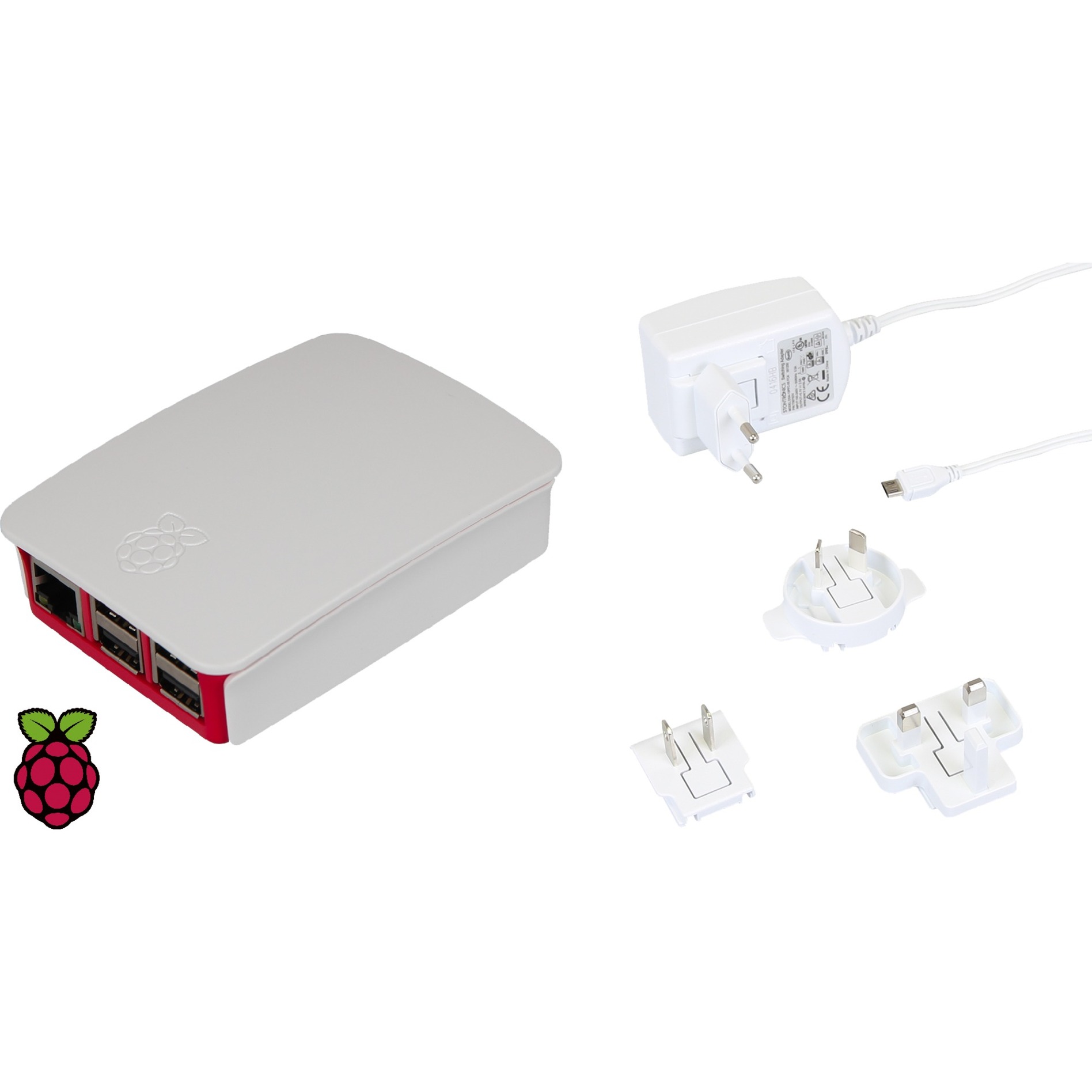 Raspberry Pi Foundation Offizielles Raspberry Gehäuse & Netzteil Bundle, Set | 04250236815053