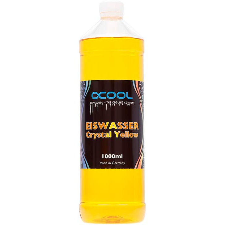 Alphacool Eiswasser Crystal Yellow UV-aktiv Fertiggemisch 1000ml , Kühlmittel | 04250197185424 Alphacool Eiswasser Crystal Yellow UV-aktiv Fertiggemisch 1000ml , Kühlmittel | 04250197185424
