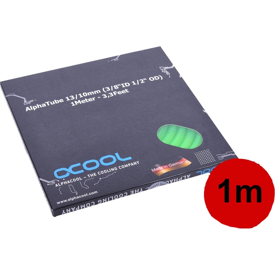 Alphacool Schlauch AlphaTube HF 13/10 (3/8″ID) – UV Grün 1m | 04250197185318 Alphacool Schlauch AlphaTube HF 13/10 (3/8″ID) – UV Grün 1m | 04250197185318
