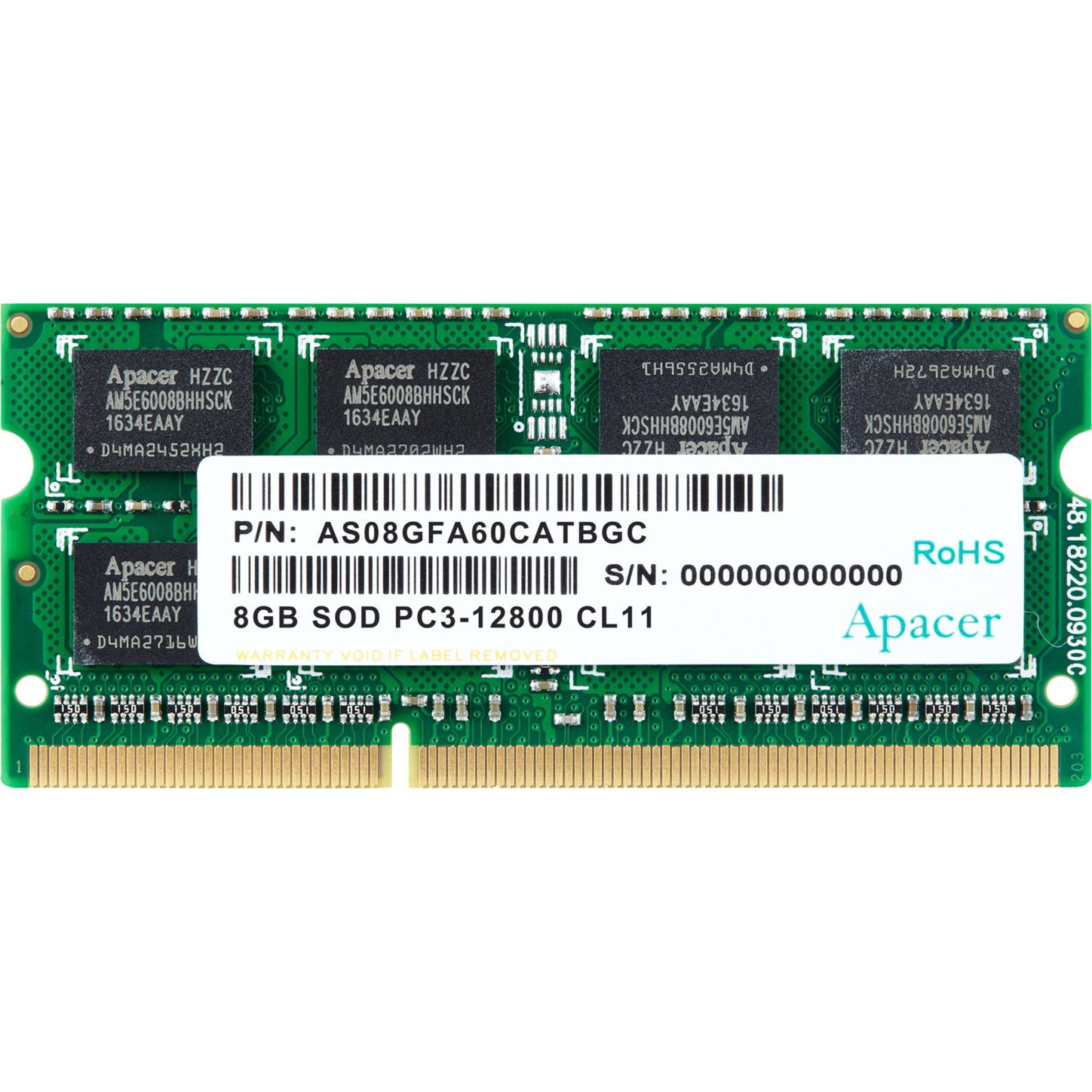 Apacer SO-DIMM 8 GB DDR3-1600, Arbeitsspeicher | 04712389886897 Apacer SO-DIMM 8 GB DDR3-1600, Arbeitsspeicher | 04712389886897