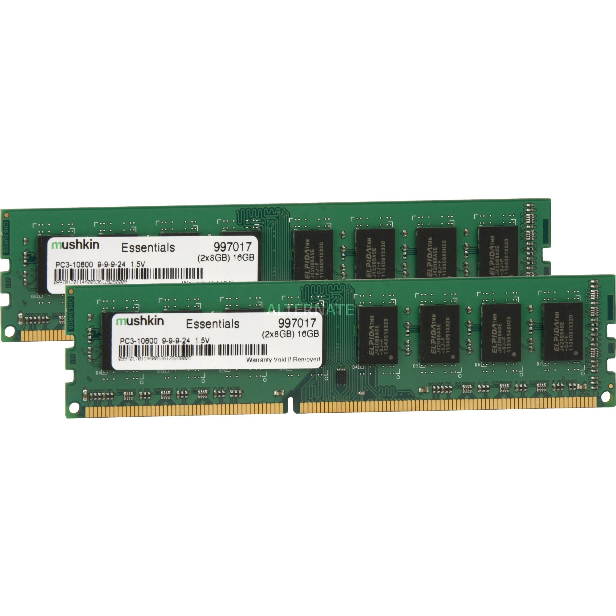 Mushkin DIMM 16 GB DDR3-1333 (2x 8 GB) Dual-Kit, Arbeitsspeicher | 00846651016348 Mushkin DIMM 16 GB DDR3-1333 (2x 8 GB) Dual-Kit, Arbeitsspeicher | 00846651016348