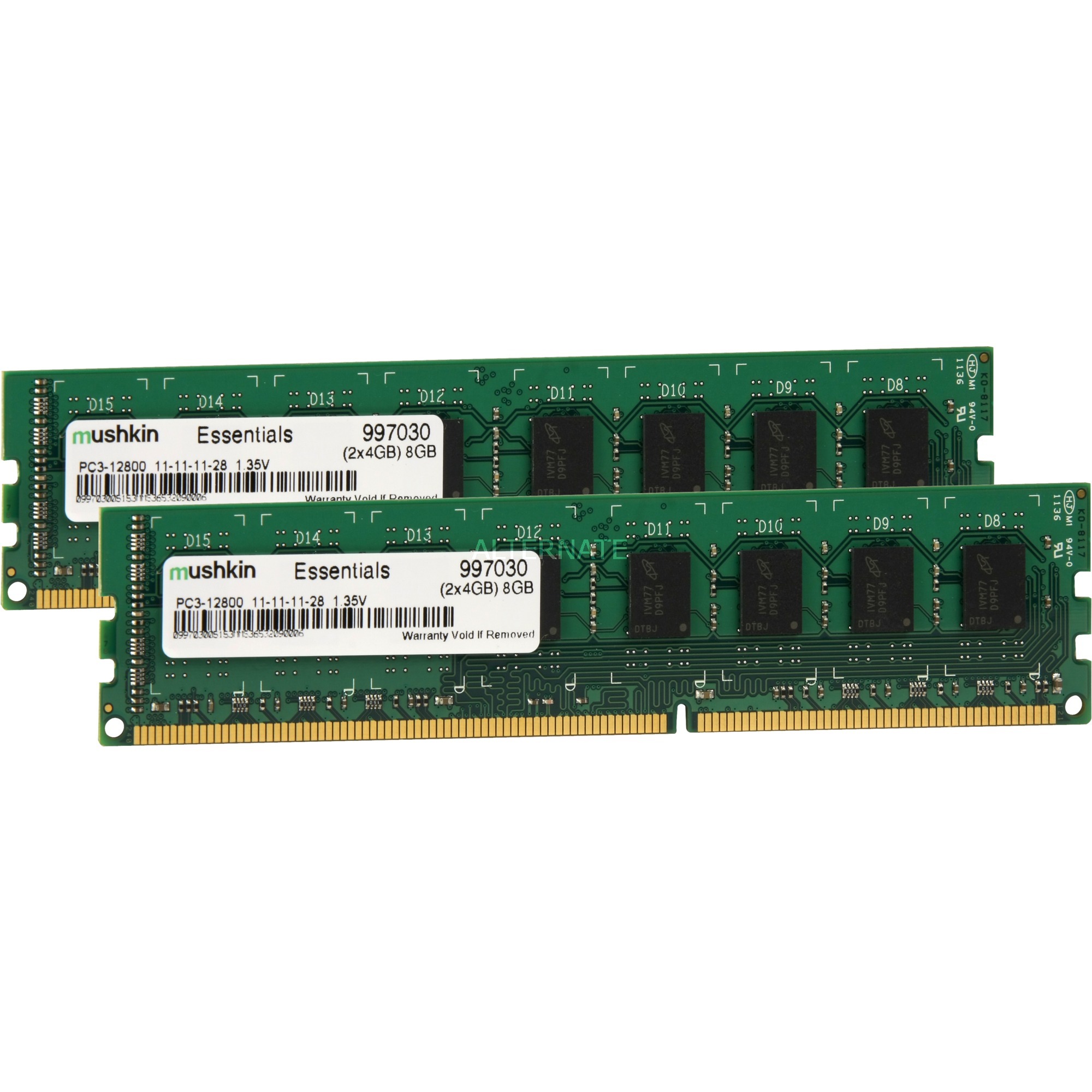 Mushkin DIMM 8 GB DDR3-1600 (2x 4 GB) Dual-Kit, Arbeitsspeicher | 00846651016867 Mushkin DIMM 8 GB DDR3-1600 (2x 4 GB) Dual-Kit, Arbeitsspeicher | 00846651016867