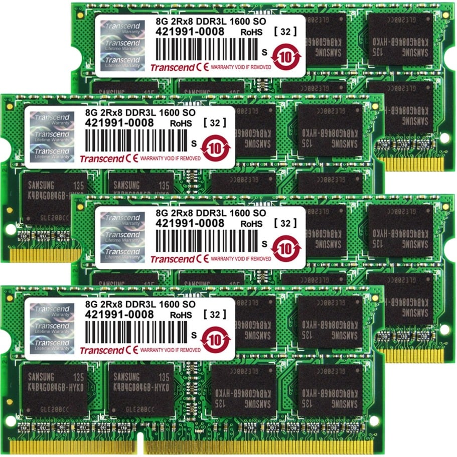 Transcend SO-DIMM 32 GB DDR3L-1600 Quad-Kit, für iMac14,2 , Arbeitsspeicher | 00760557828563 Transcend SO-DIMM 32 GB DDR3L-1600 Quad-Kit, für iMac14,2 , Arbeitsspeicher | 00760557828563