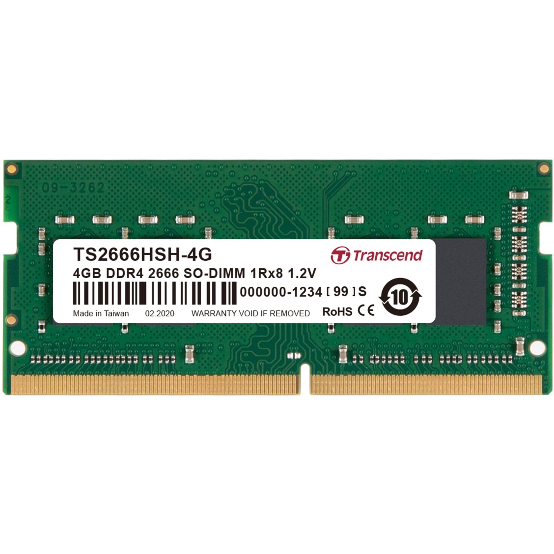 Transcend SO-DIMM 4 GB DDR4-2666  , Arbeitsspeicher | 00760557846796