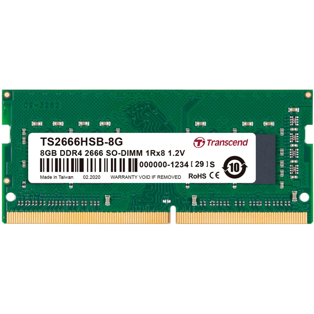Transcend SO-DIMM 8 GB DDR4-2666  , Arbeitsspeicher | 00760557846819