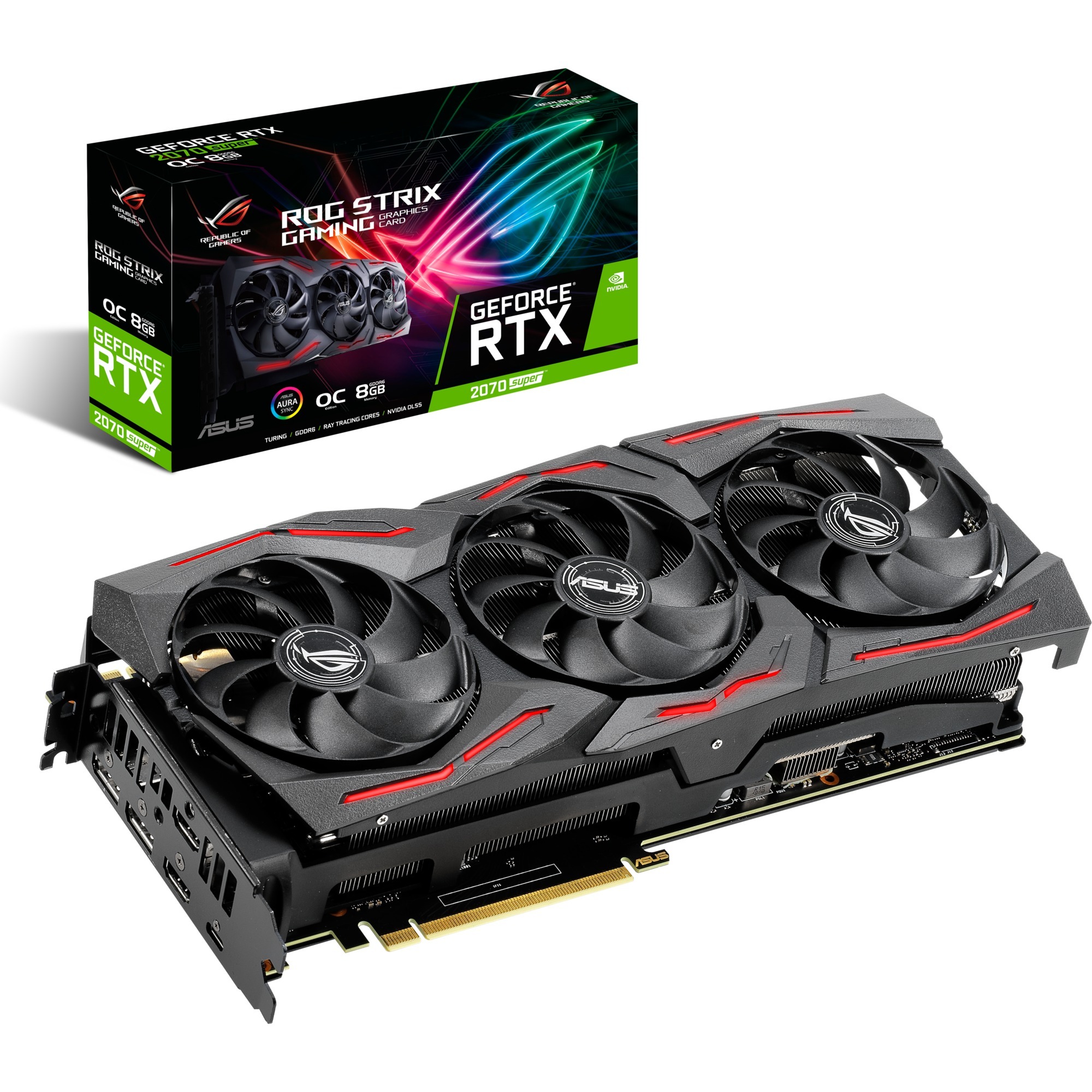 GeForce RTX 2070 SUPER ROG STRIX OC GAMING, Grafikkarte (2x DisplayPort, 2x HDMI, 1x USB-C)
