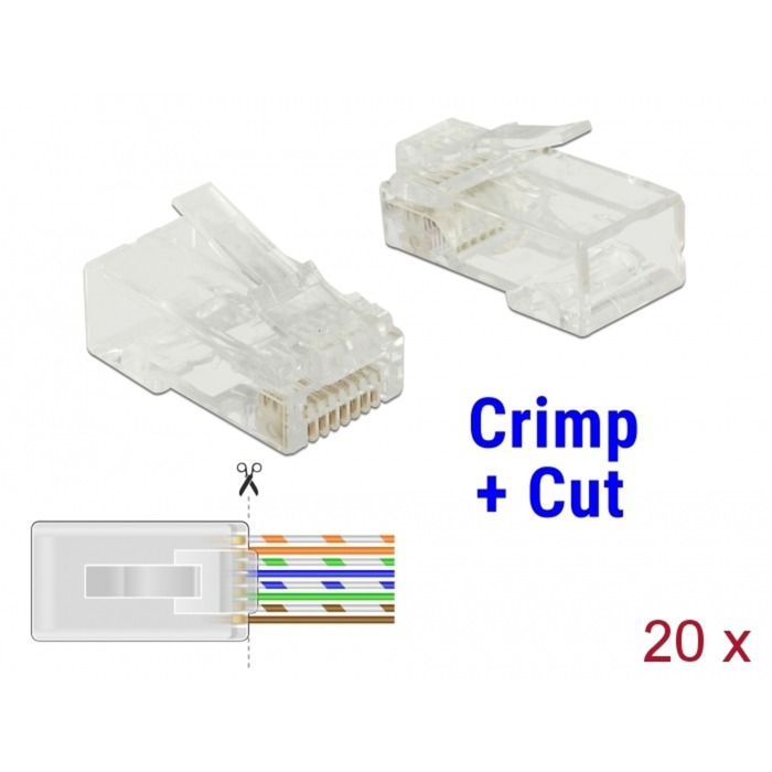 Delock RJ45 Crimp+Cut Stecker Cat.5e UTP | 04043619864515 Delock RJ45 Crimp+Cut Stecker Cat.5e UTP | 04043619864515