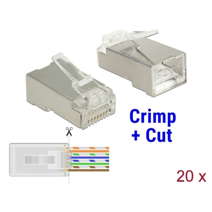 RJ-45 Crimp+Cut Stecker Cat.6 STP