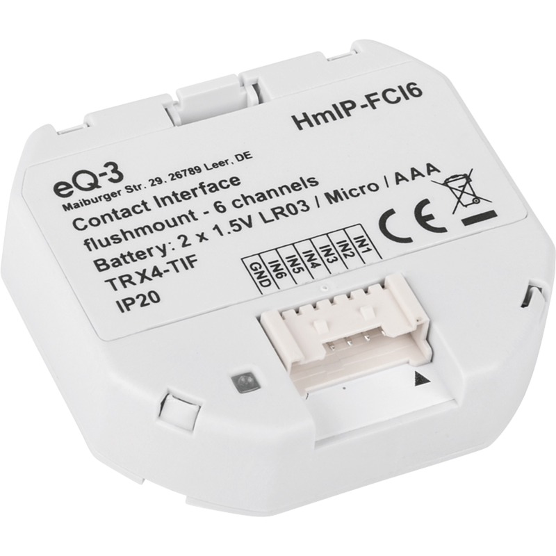 Kontakt-Schnittstelle Unterputz – 6-fach (HmIP-FCI6), Relais