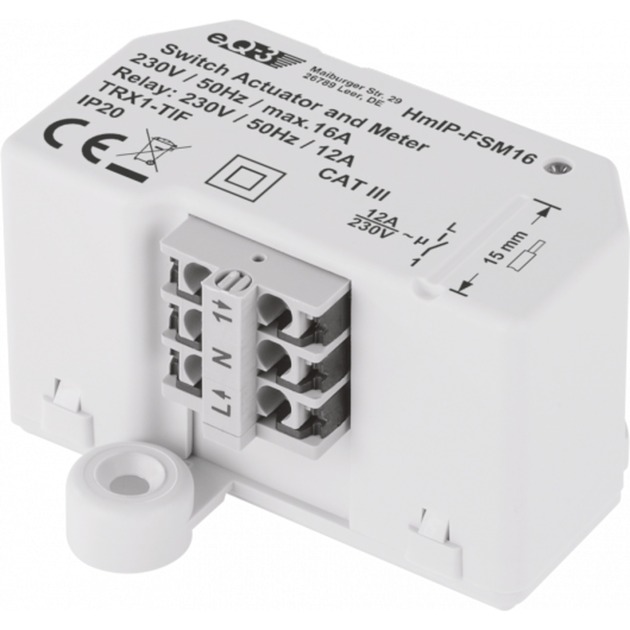 Homematic IP Unterputz-Schalt-Mess-Aktor, 16A (HmIP-FSM16), Schalter | 04047976502394 Homematic IP Unterputz-Schalt-Mess-Aktor, 16A (HmIP-FSM16), Schalter | 04047976502394